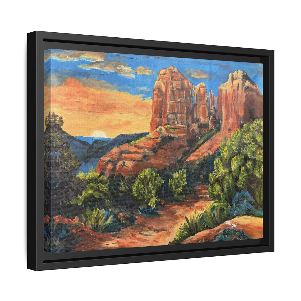Framed Matte Canvas Desert Path Landscape Wall Art Print of Original