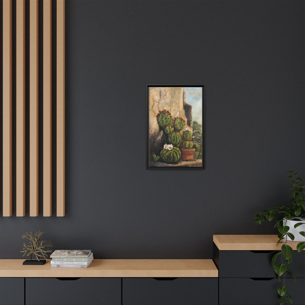 Matte Canvas Print of Original Desert Bloom, Framed (Multi-color)