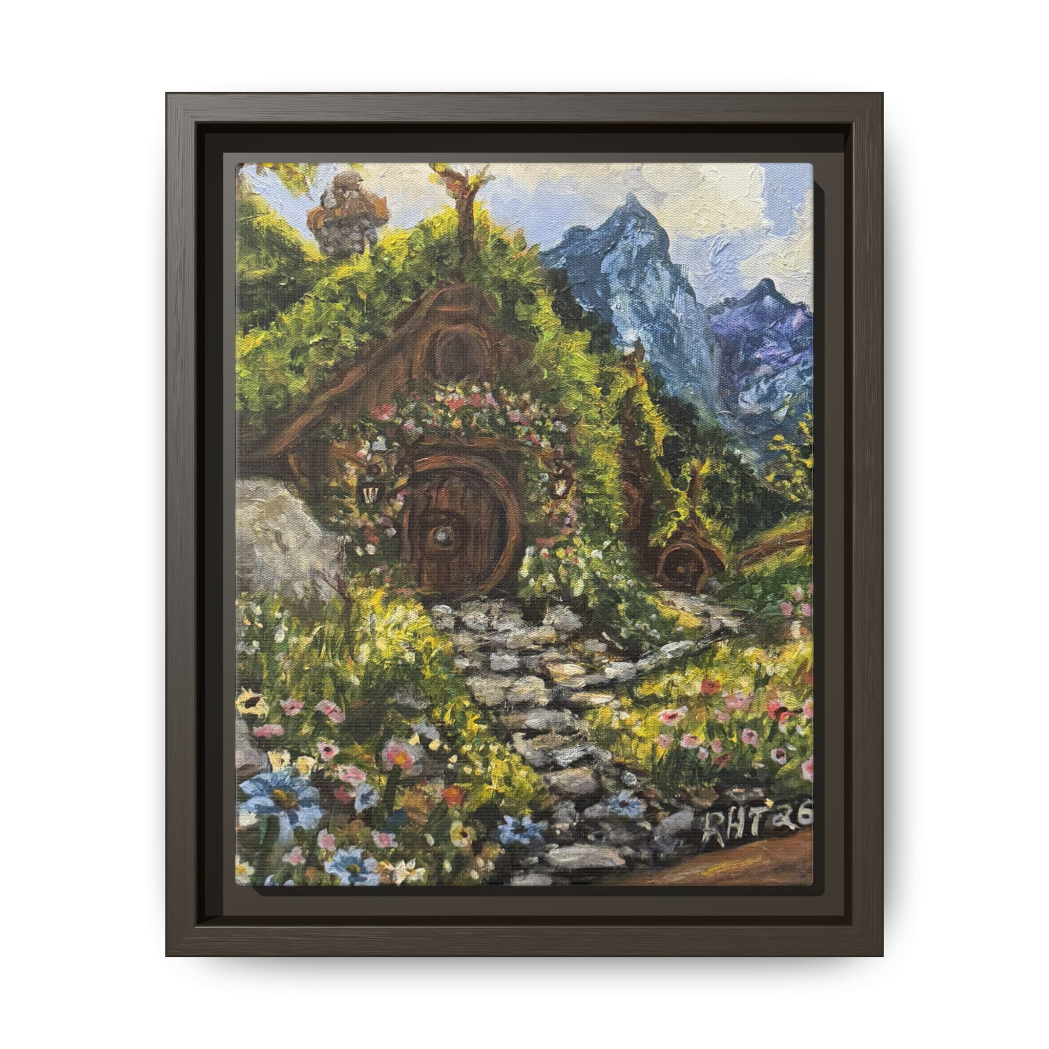 Framed Matte Canvas Print of Original– Home On The Shire Landscape Art