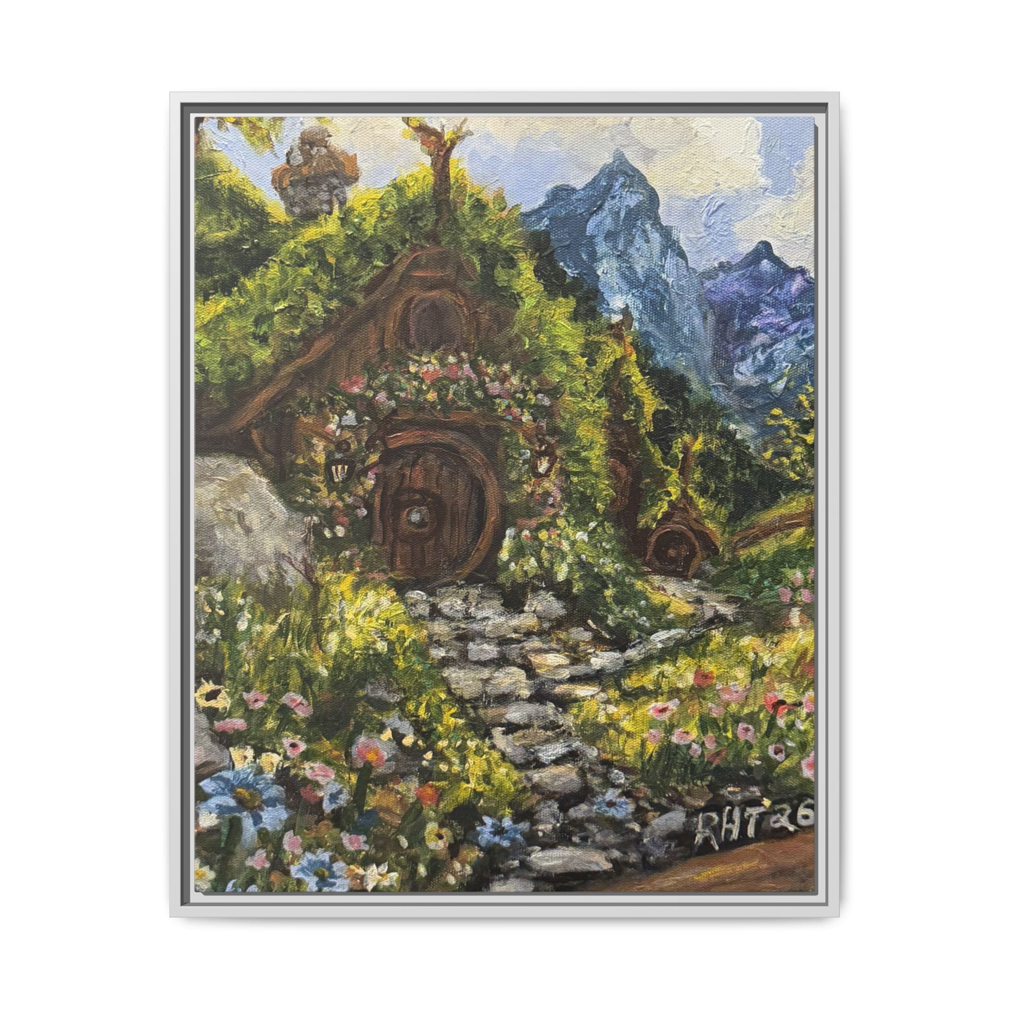 Framed Matte Canvas Print of Original– Home On The Shire Landscape Art