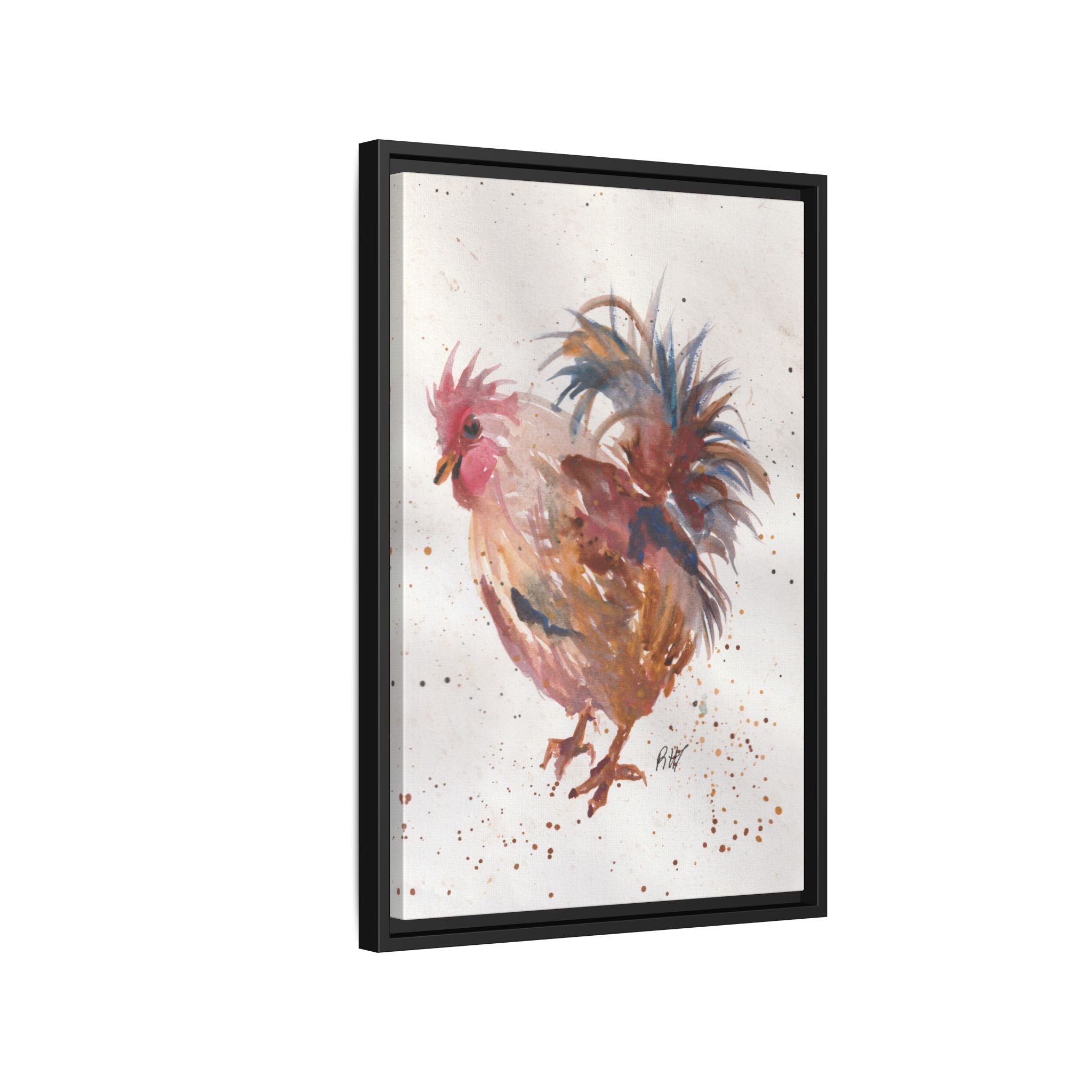 Watercolor Matte Canvas Print of Original Henrietta — Framed Farmhouse Wall Art