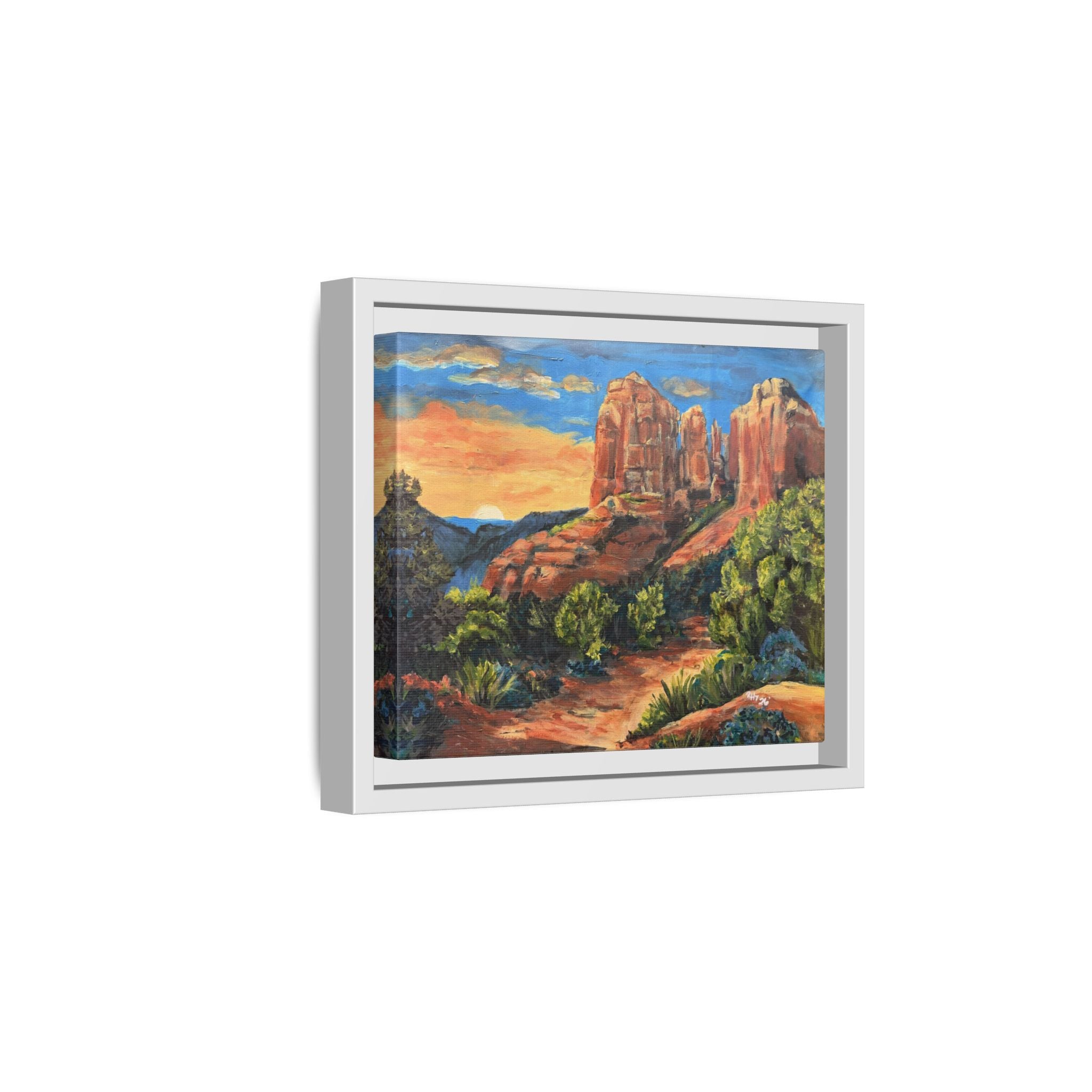 Framed Matte Canvas Desert Path Landscape Wall Art Print of Original