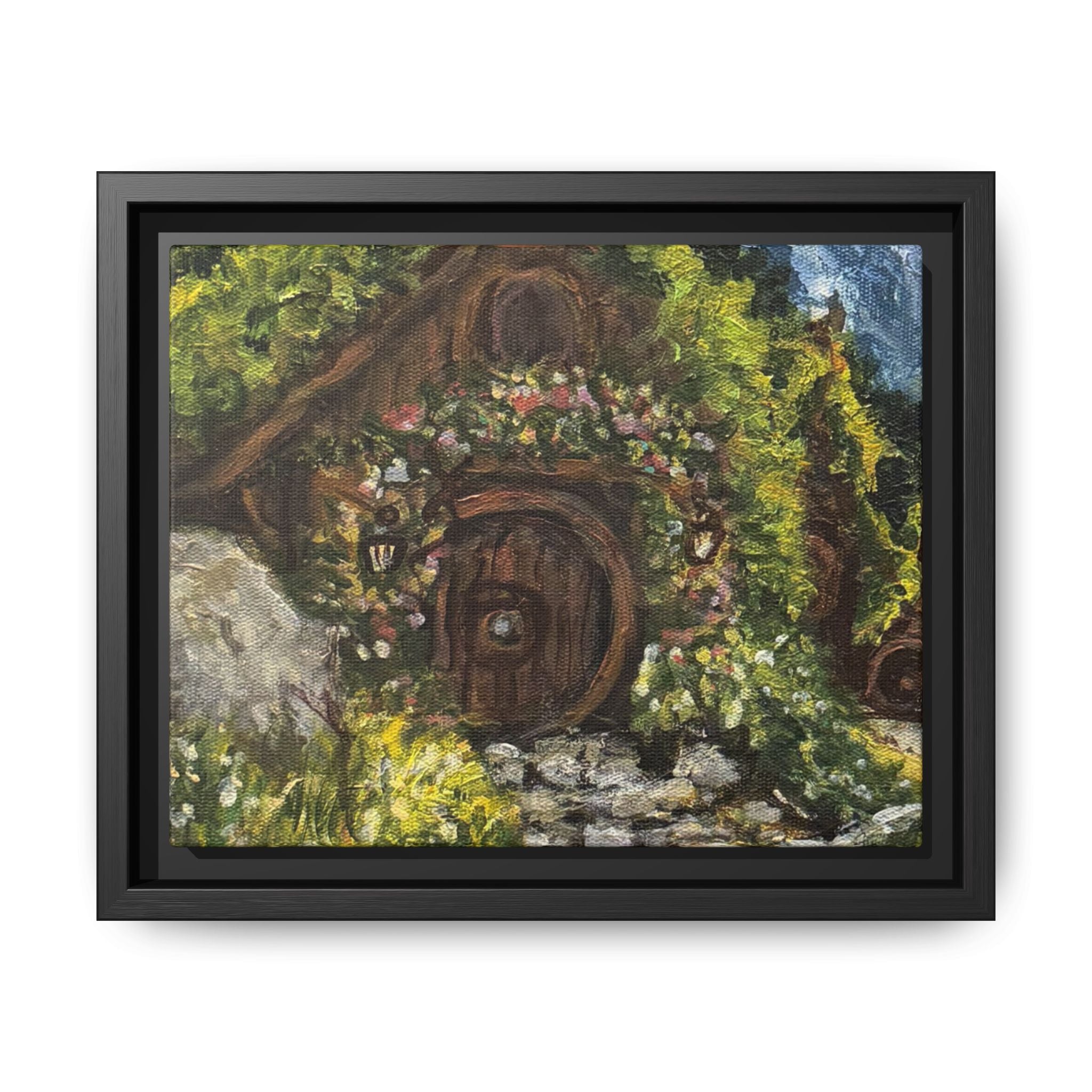 Framed Matte Canvas Print of Original– Home On The Shire Landscape Art