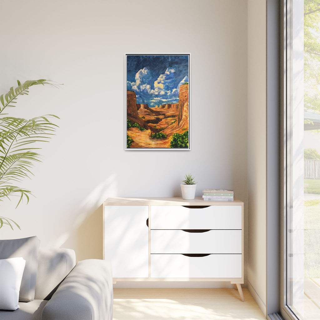 Framed Desert Canyon Matte Canvas Wall Art Print of Original — Southwestern Landscape Print