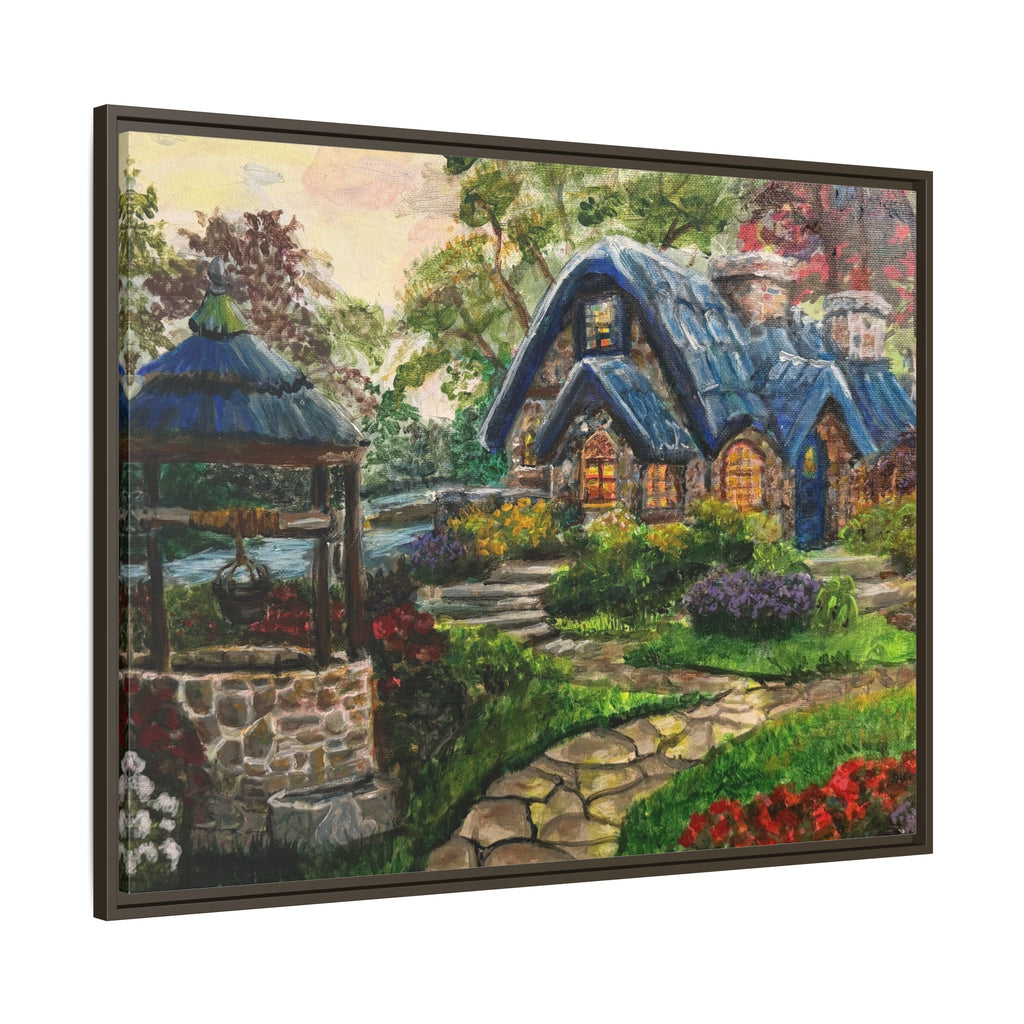 Framed Matte Canvas Cottage Well - Print of Original— Cozy Garden Pathway Print