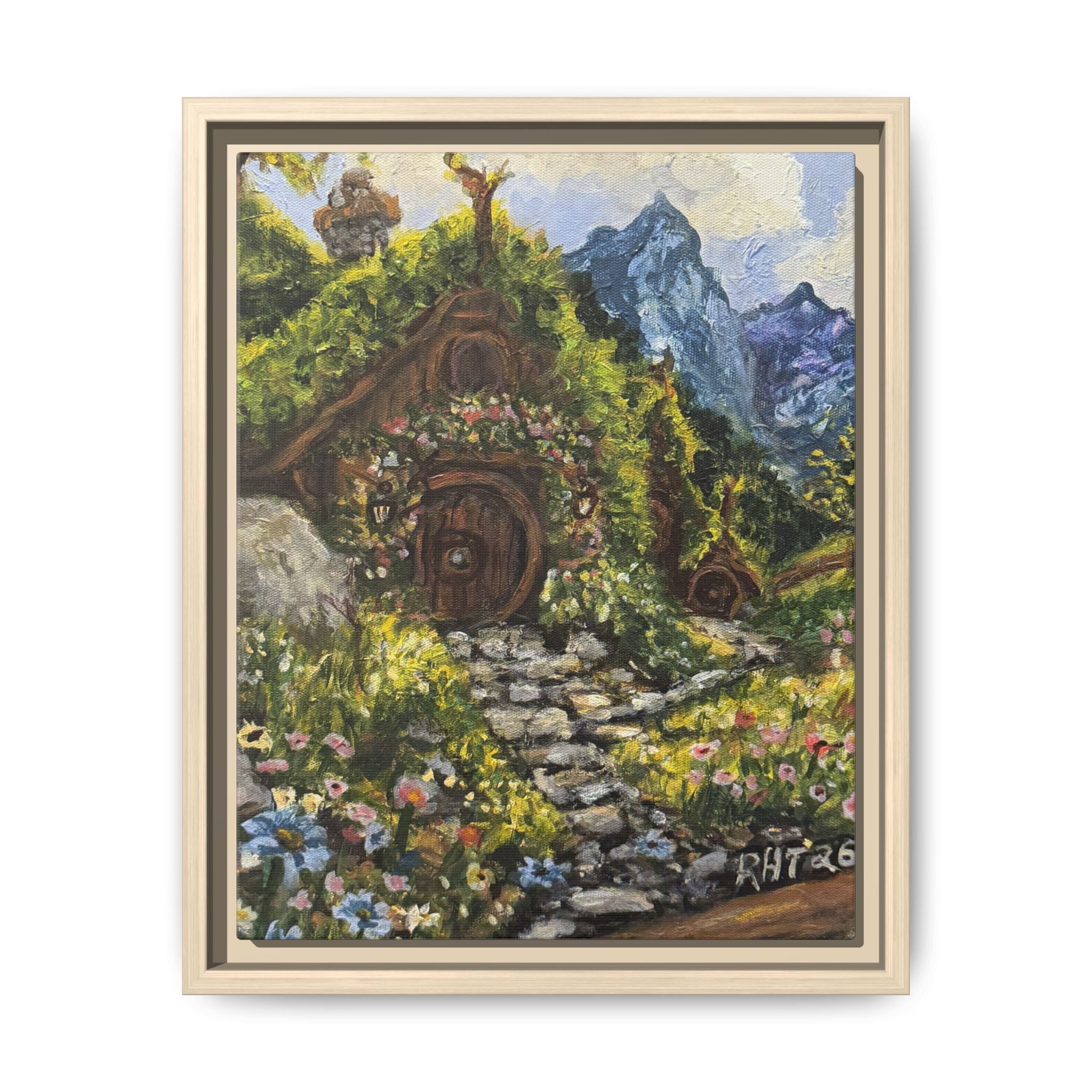 Framed Matte Canvas Print of Original– Home On The Shire Landscape Art