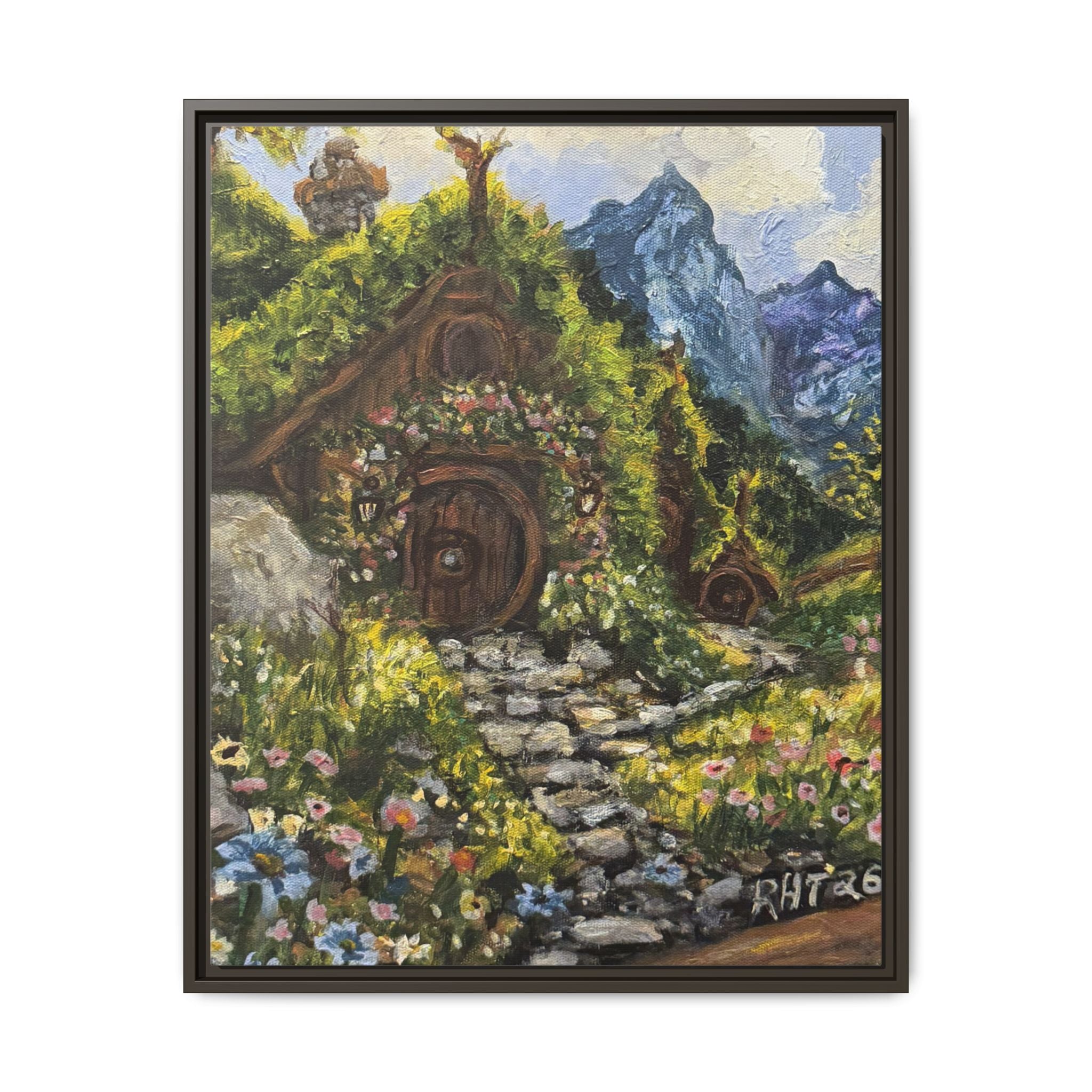Framed Matte Canvas Print of Original– Home On The Shire Landscape Art