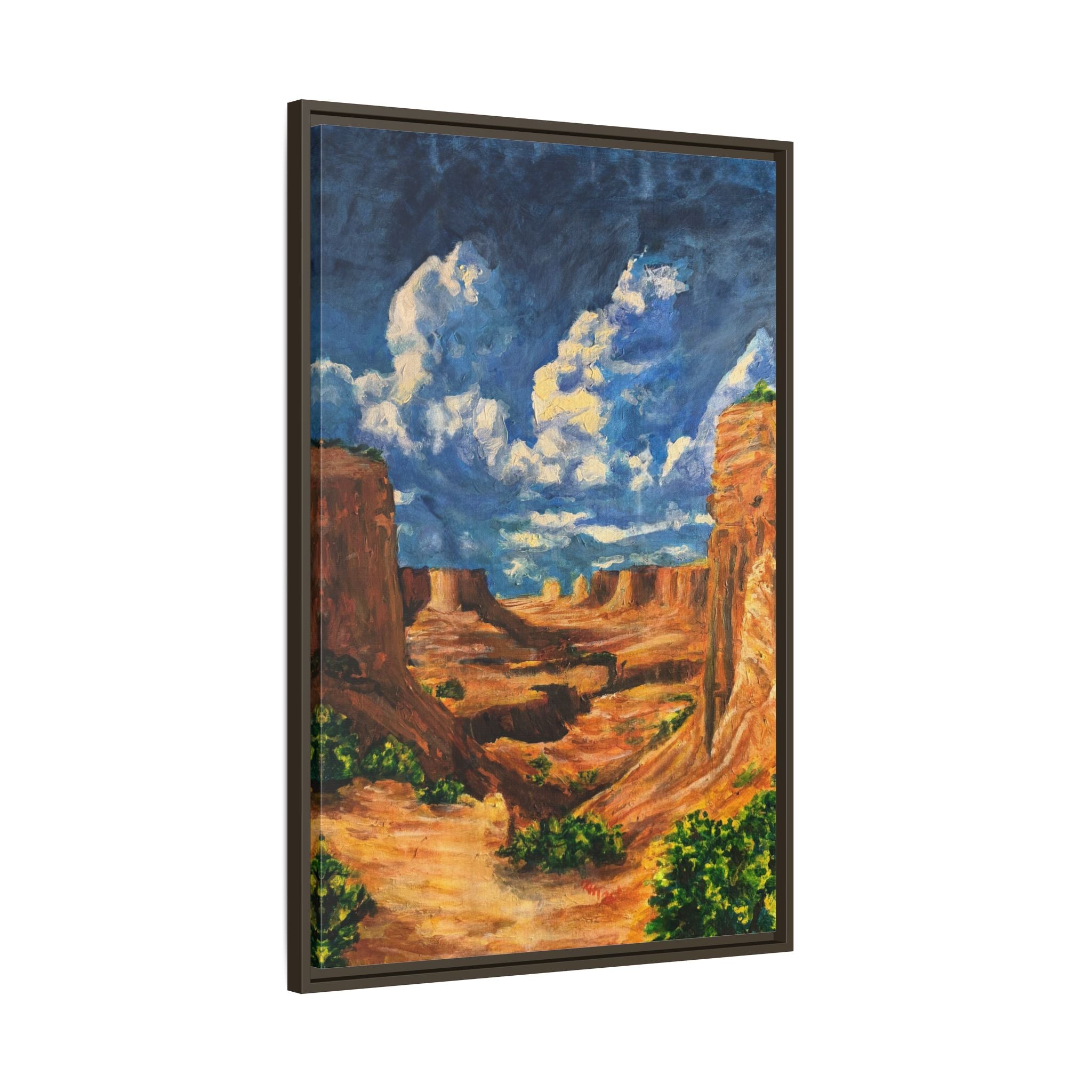 Framed Desert Canyon Matte Canvas Wall Art Print of Original — Southwestern Landscape Print