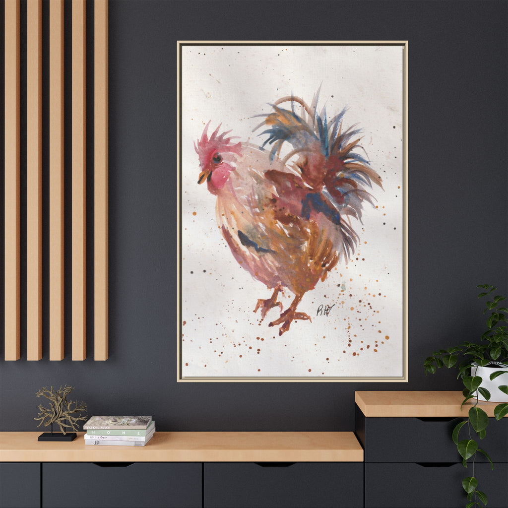 Watercolor Matte Canvas Print of Original Henrietta — Framed Farmhouse Wall Art