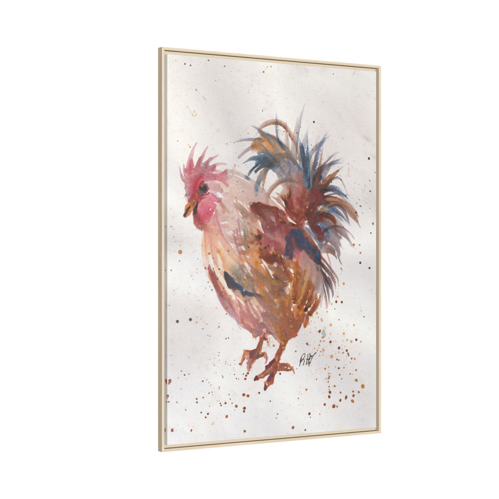 Watercolor Matte Canvas Print of Original Henrietta — Framed Farmhouse Wall Art