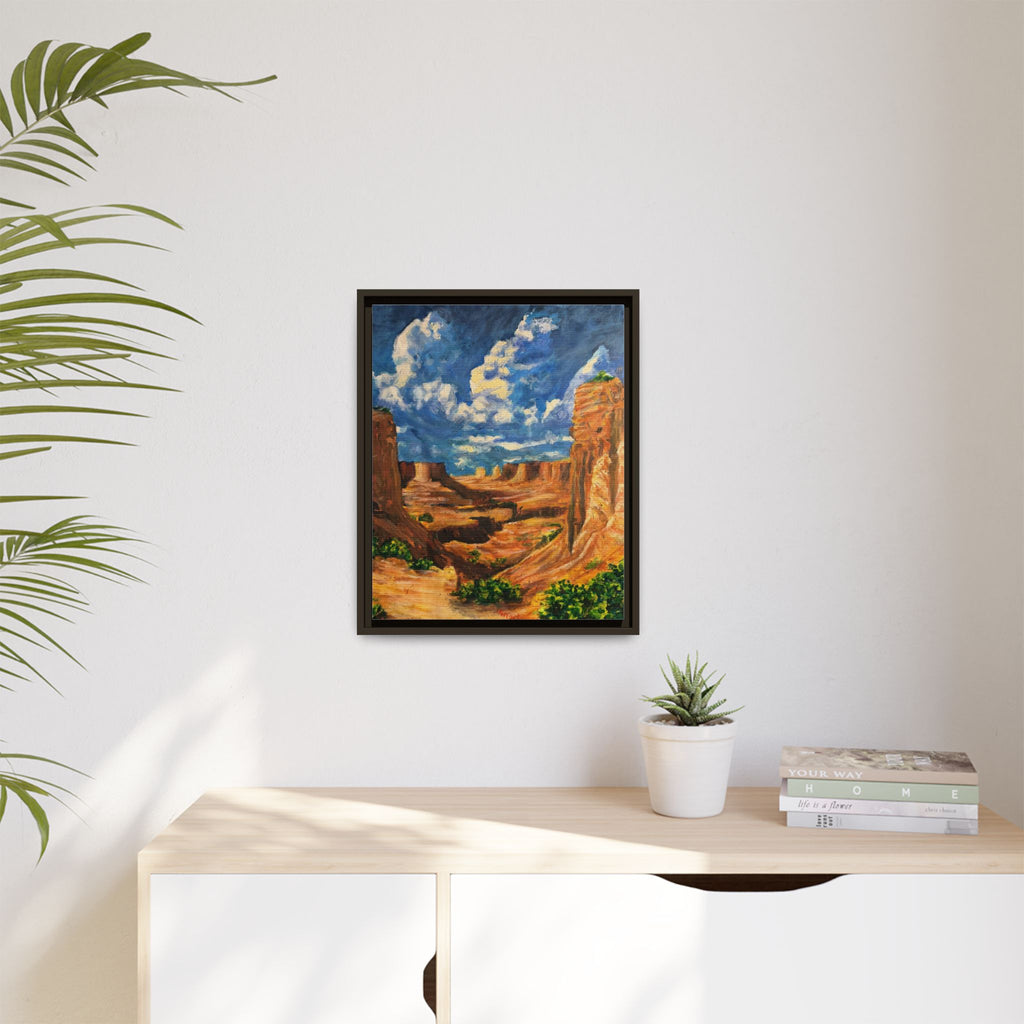 Framed Desert Canyon Matte Canvas Wall Art Print of Original — Southwestern Landscape Print