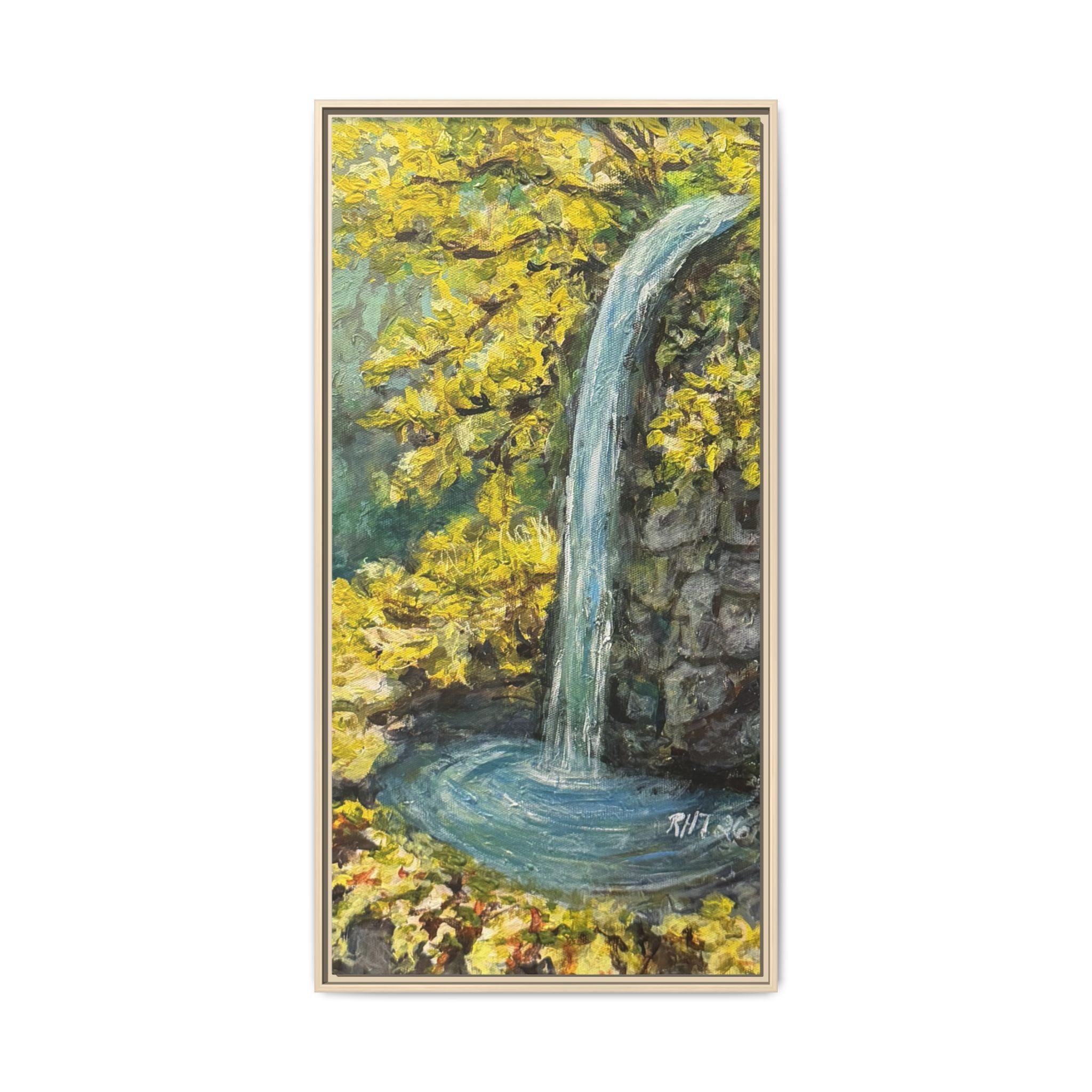 Framed Matte Canvas Hope Springs Print of Original – Vertical Nature Wall Art (Multi-Color)