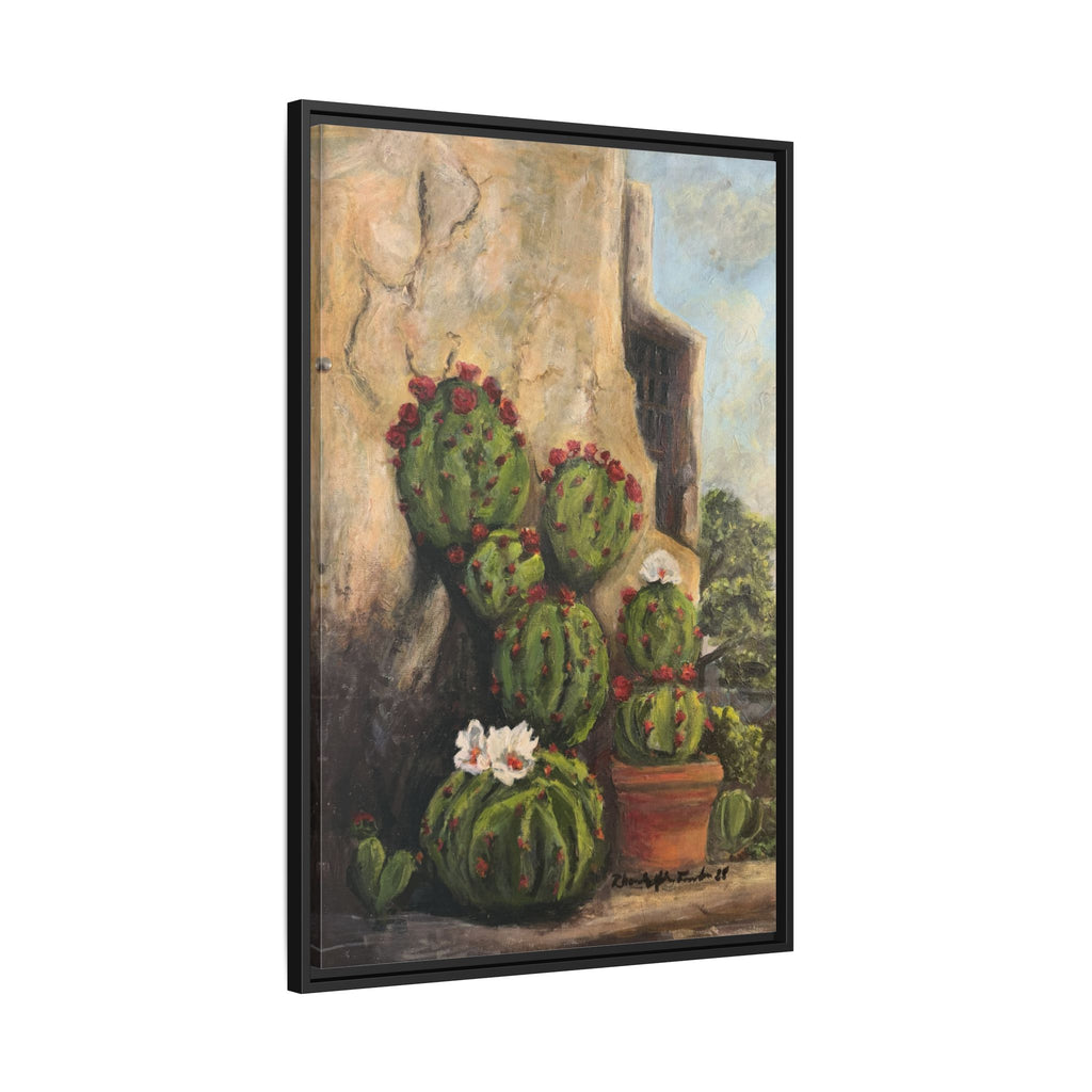 Matte Canvas Print of Original Desert Bloom, Framed (Multi-color)