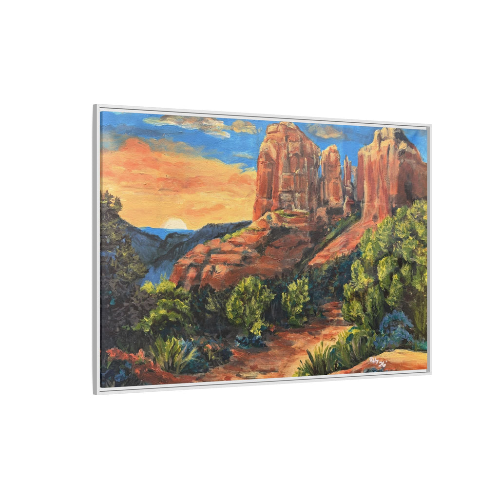Framed Matte Canvas Desert Path Landscape Wall Art Print of Original