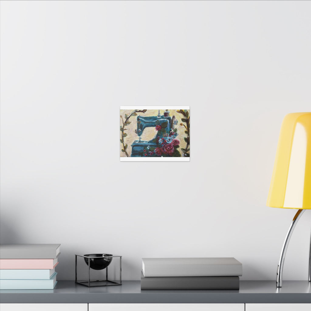 Vintage Sewing Machine Floral Canvas Print of Original - Grandma's Sewing Machine