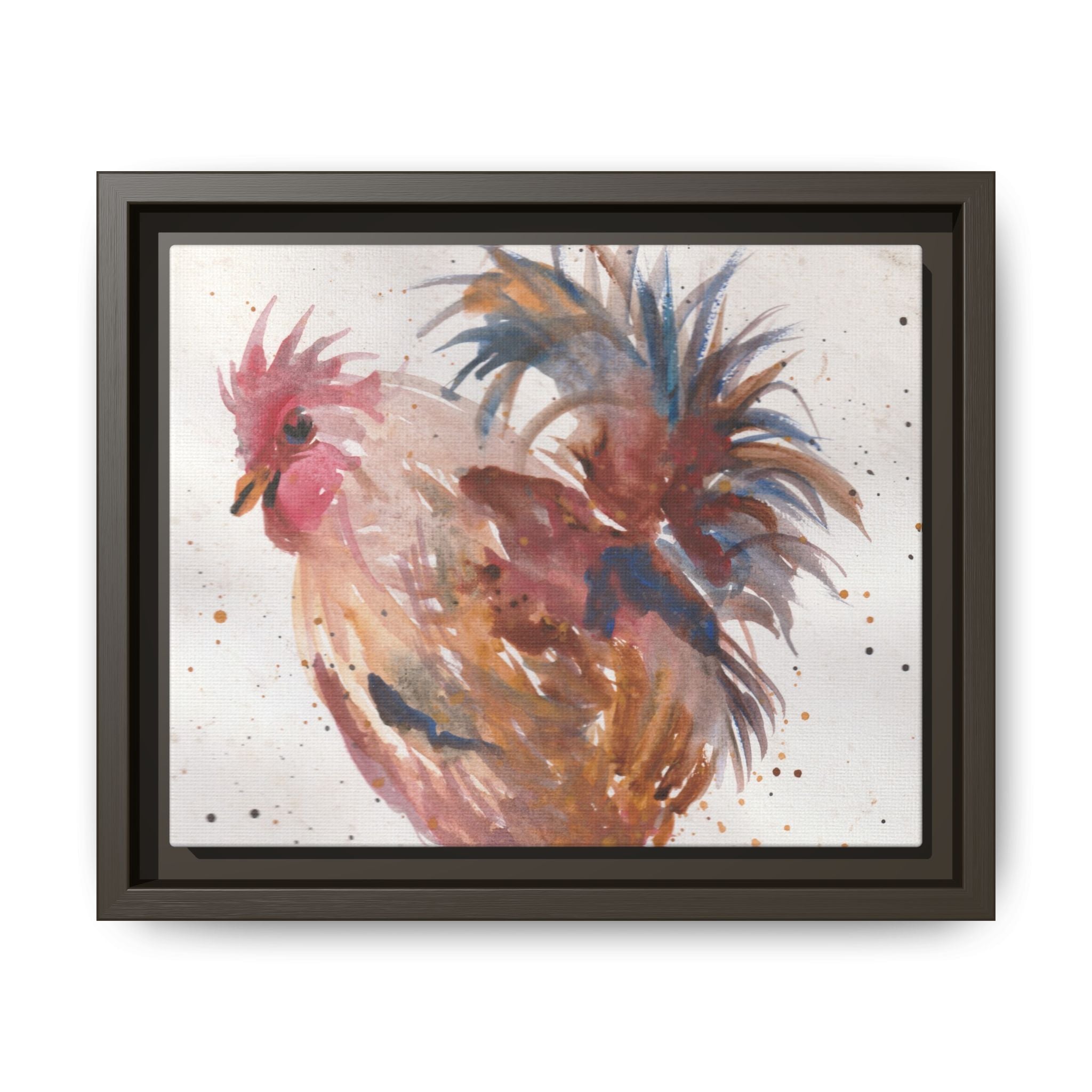 Watercolor Matte Canvas Print of Original Henrietta — Framed Farmhouse Wall Art