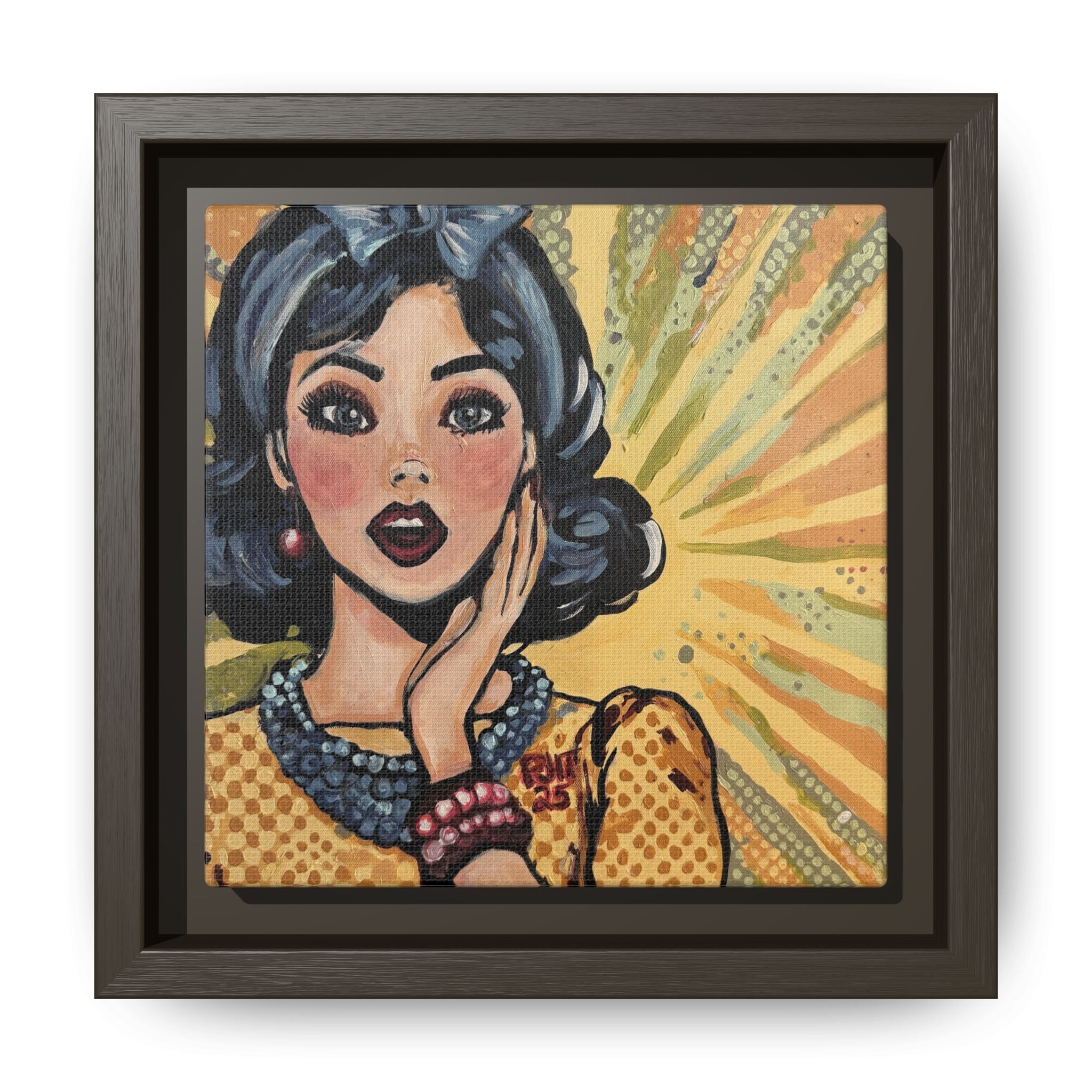 Pop Art Surprise Framed Canvas Print of Original "OMG"
