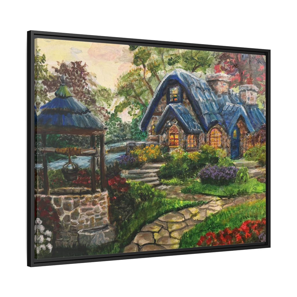 Framed Matte Canvas Cottage Well - Print of Original— Cozy Garden Pathway Print