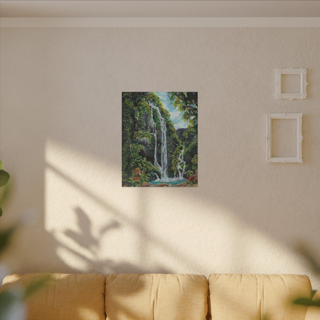 Hidden Falls Canvas Wall Art — Tropical Forest Matte Stretched Print of Original