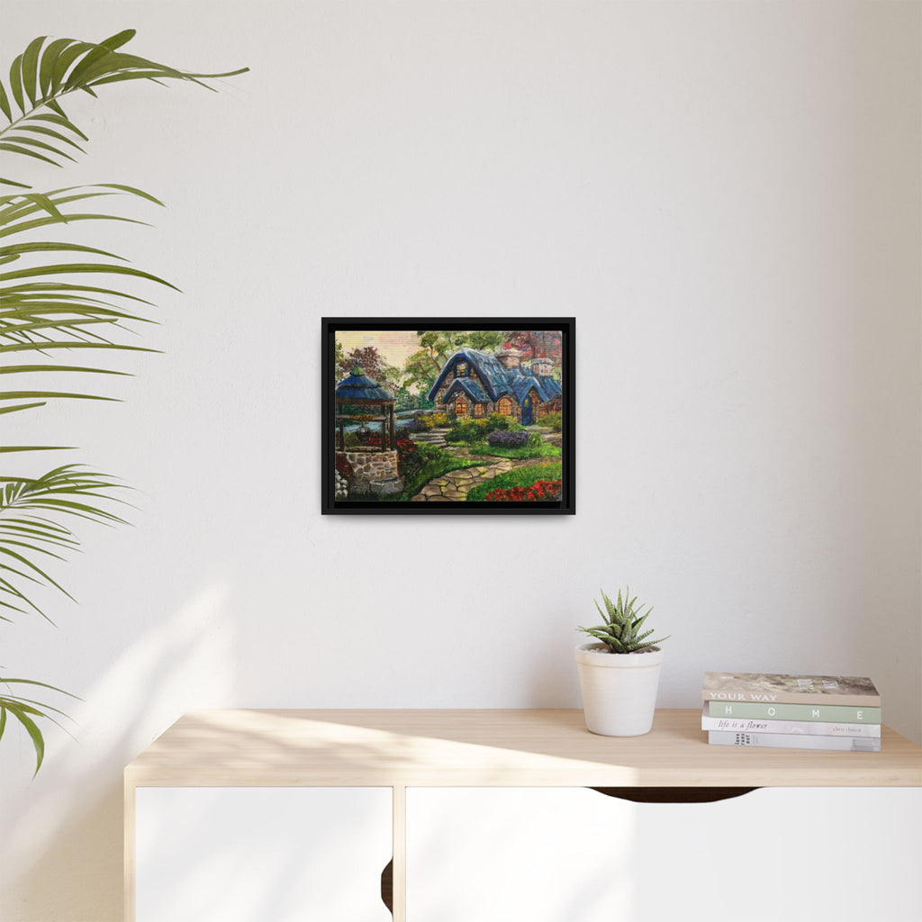 Framed Matte Canvas Cottage Well - Print of Original— Cozy Garden Pathway Print