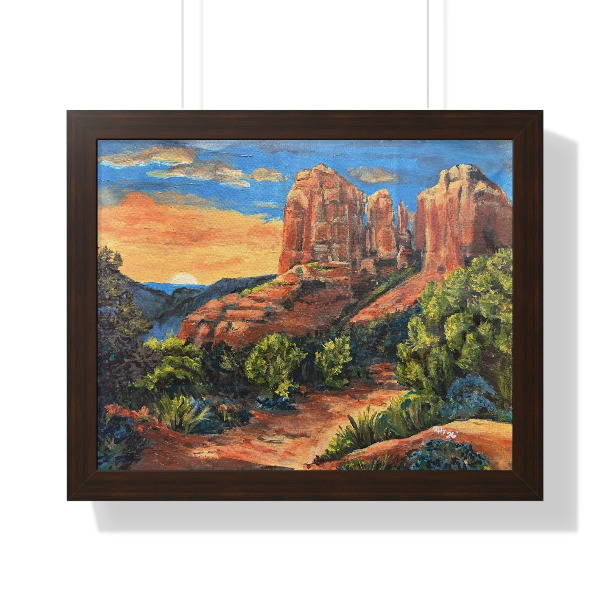 Framed Poster - Sedona Red Rock Landscape Art Print (Horizontal)