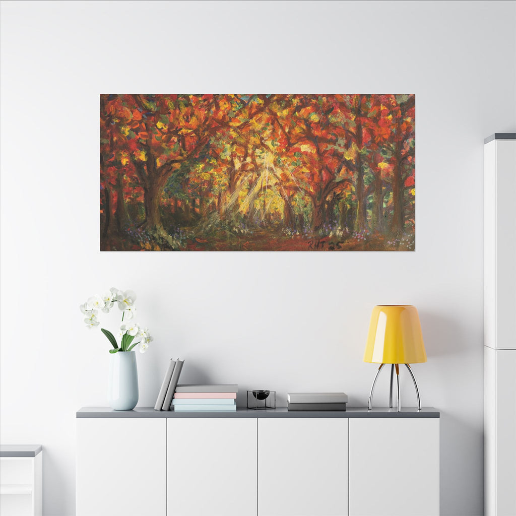 Autumn Grove Light Matte Canvas Wall Art Print of Original — Stretched Fall Landscape
