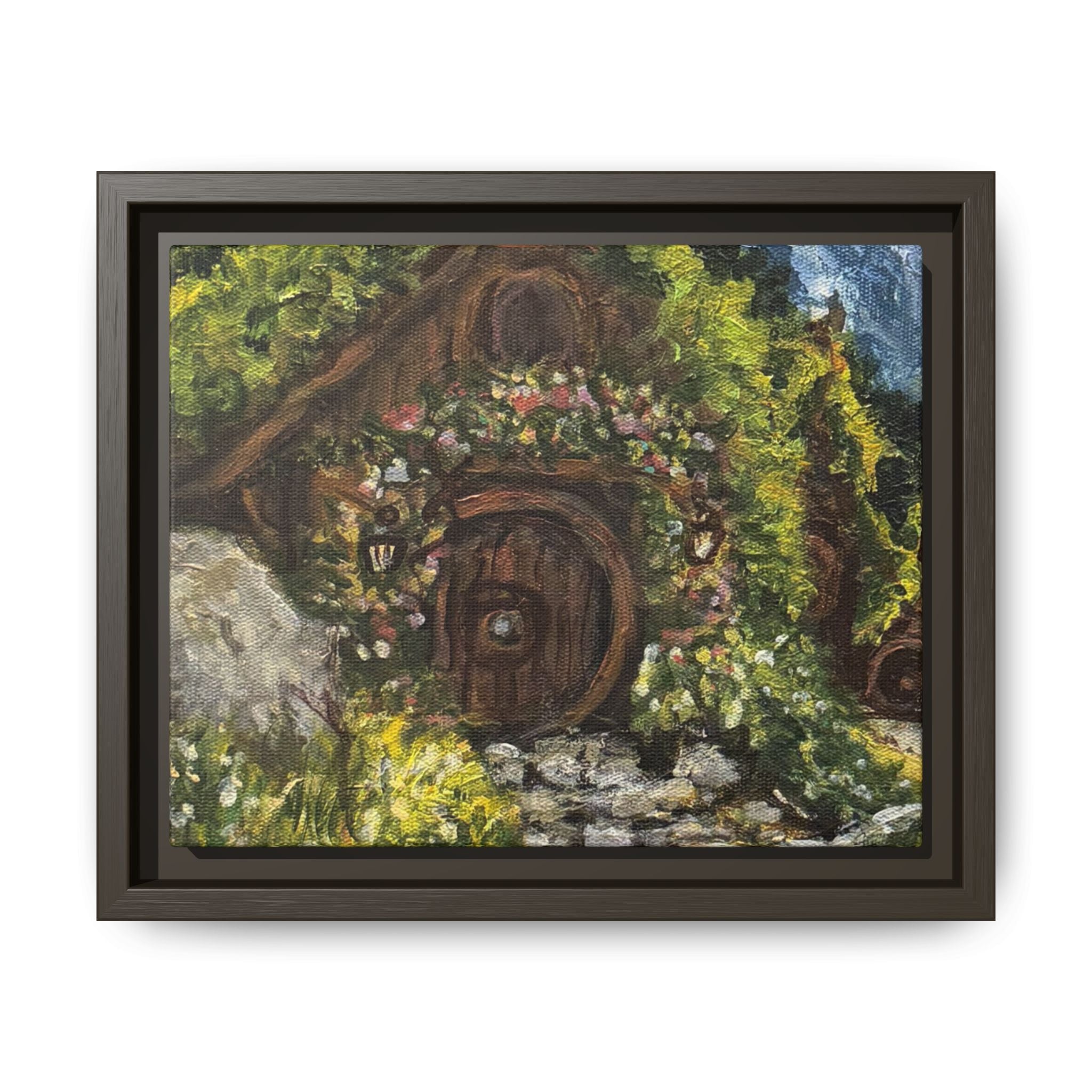 Framed Matte Canvas Print of Original– Home On The Shire Landscape Art