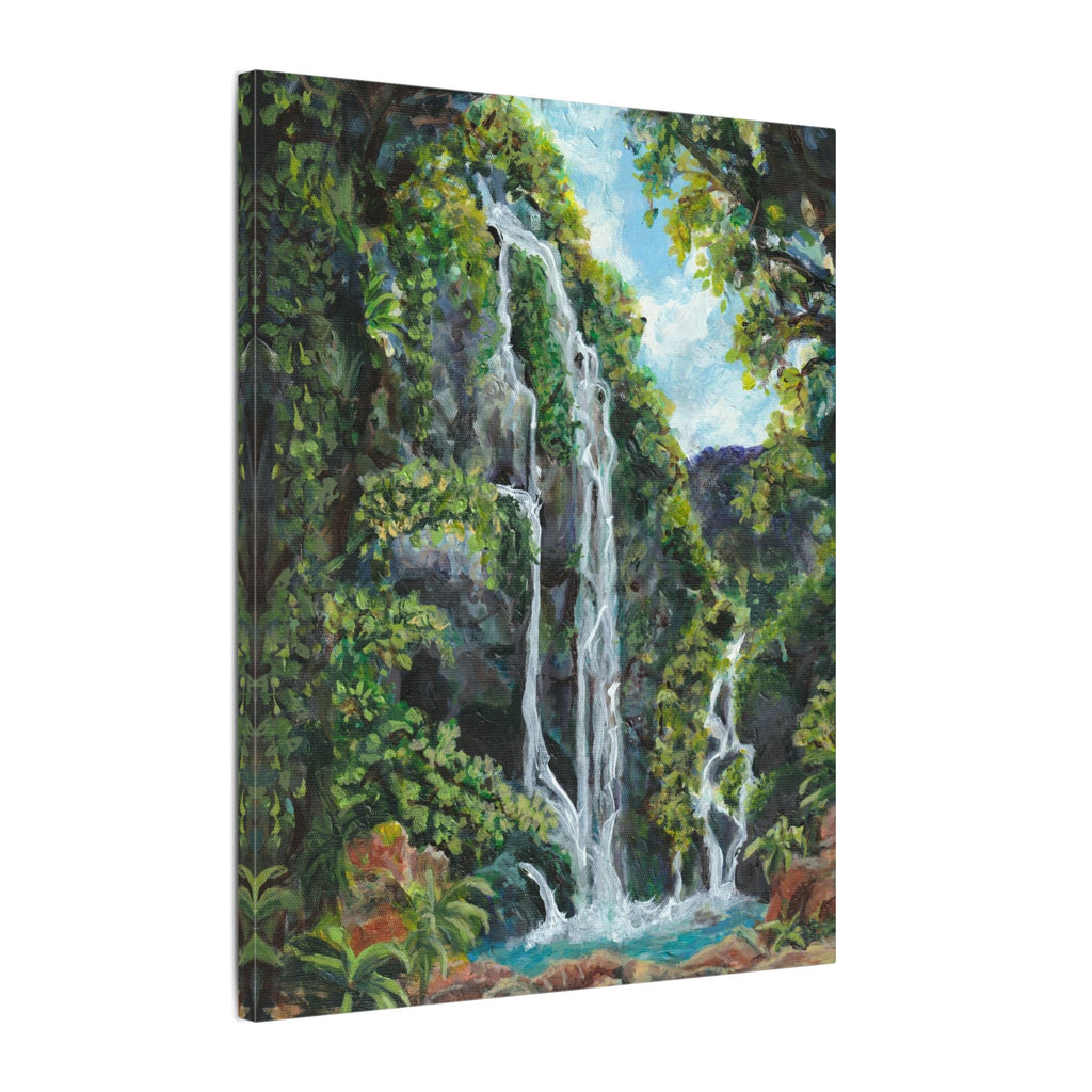 Hidden Falls Canvas Wall Art — Tropical Forest Matte Stretched Print of Original