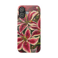 Slim Phone Case — Hand-Painted Pink Lily Floral Design