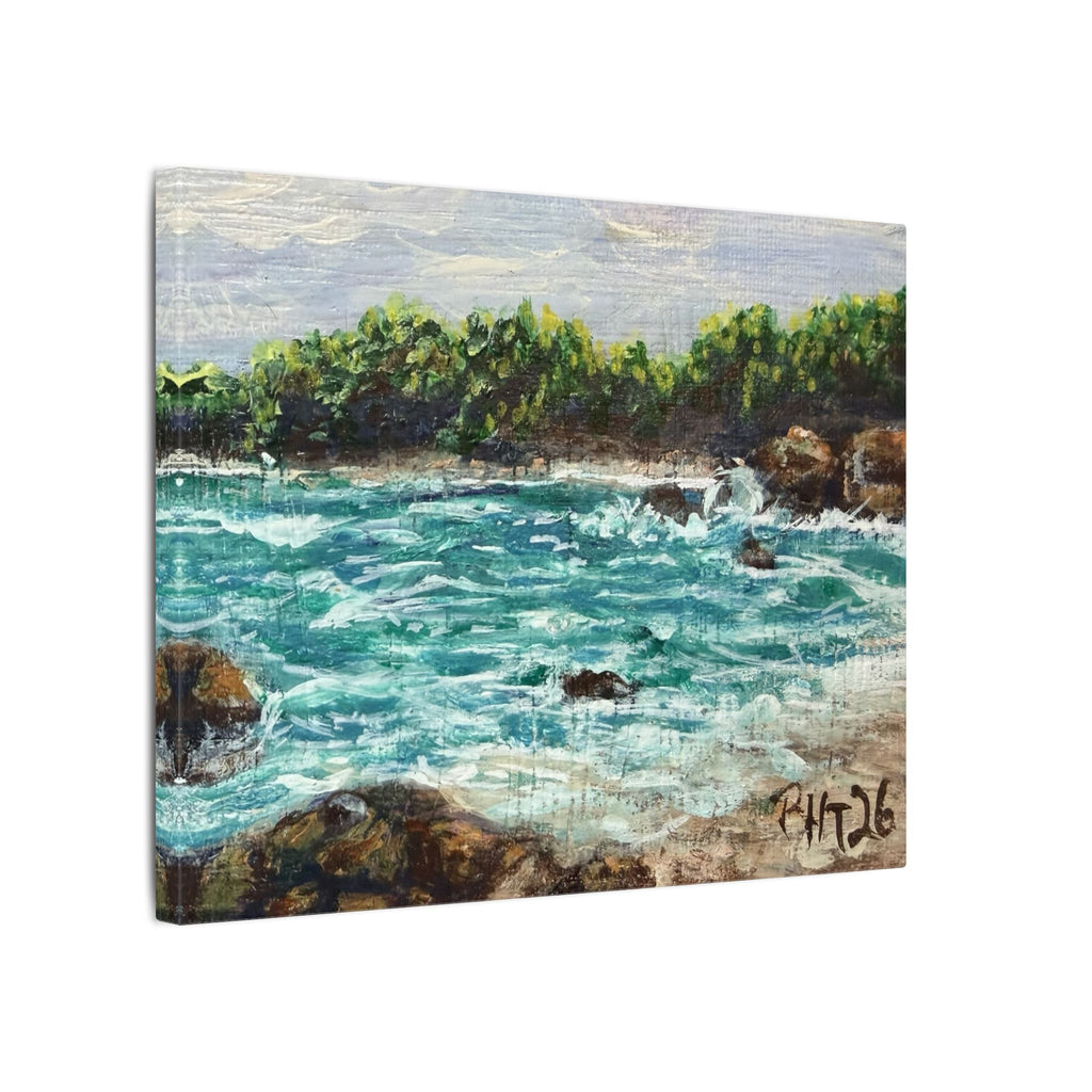 Down By The Bay Canvas Print of Original — Turquoise Waves Beach Wall Art