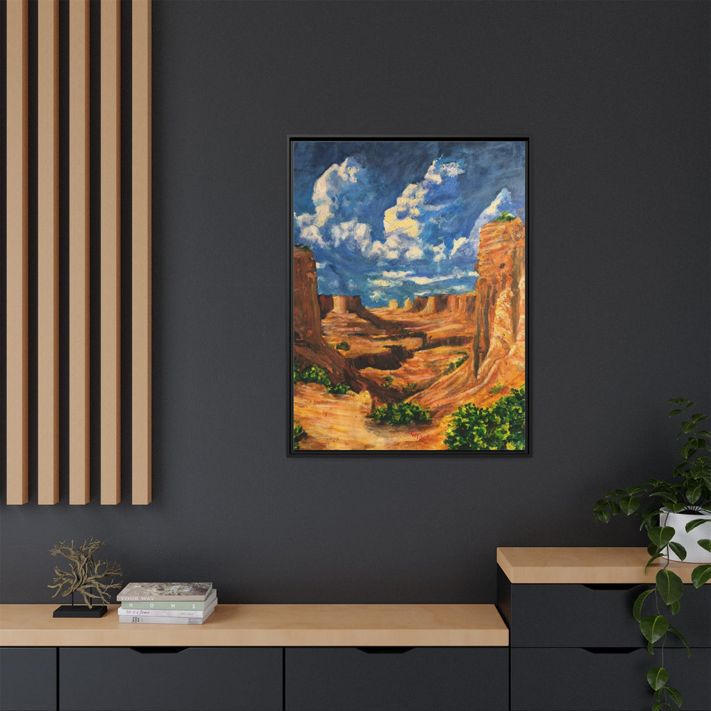 Framed Desert Canyon Matte Canvas Wall Art Print of Original — Southwestern Landscape Print