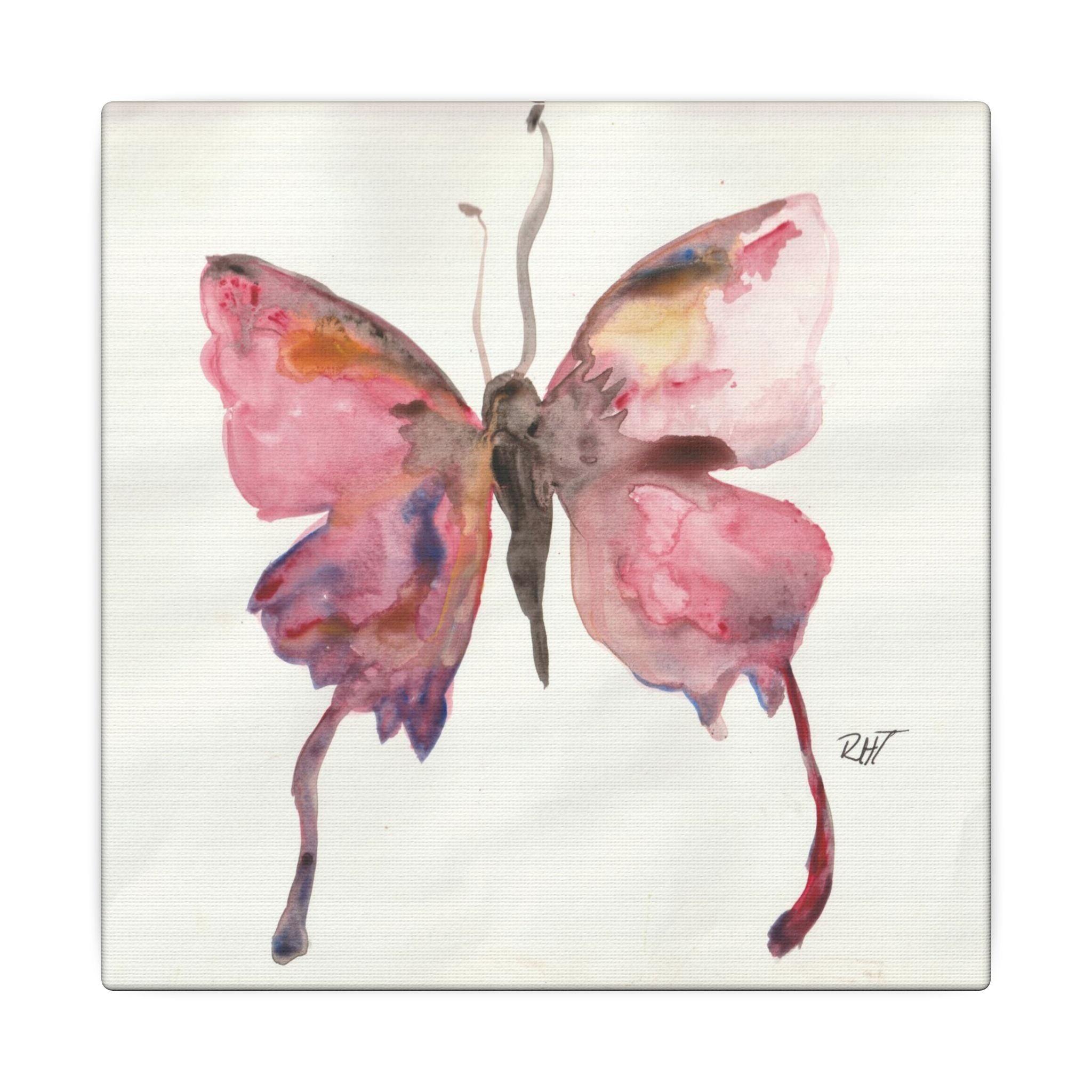 Watercolor Float Like a Butterfly Canvas Print of Original — Matte Stretched Wall Art