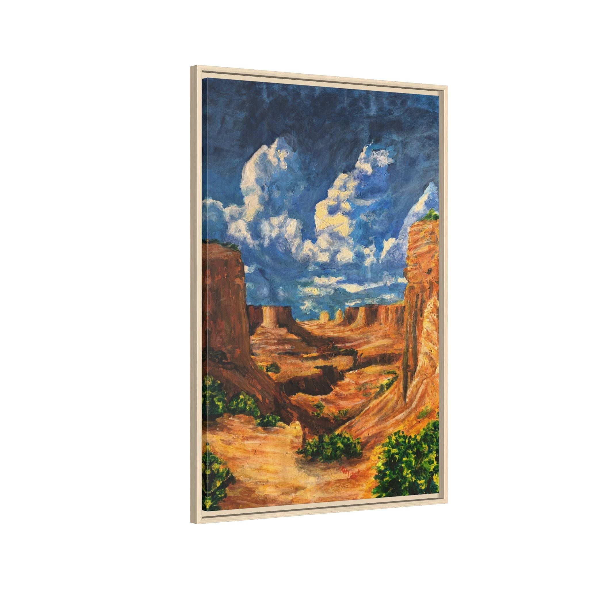 Framed Desert Canyon Matte Canvas Wall Art Print of Original — Southwestern Landscape Print