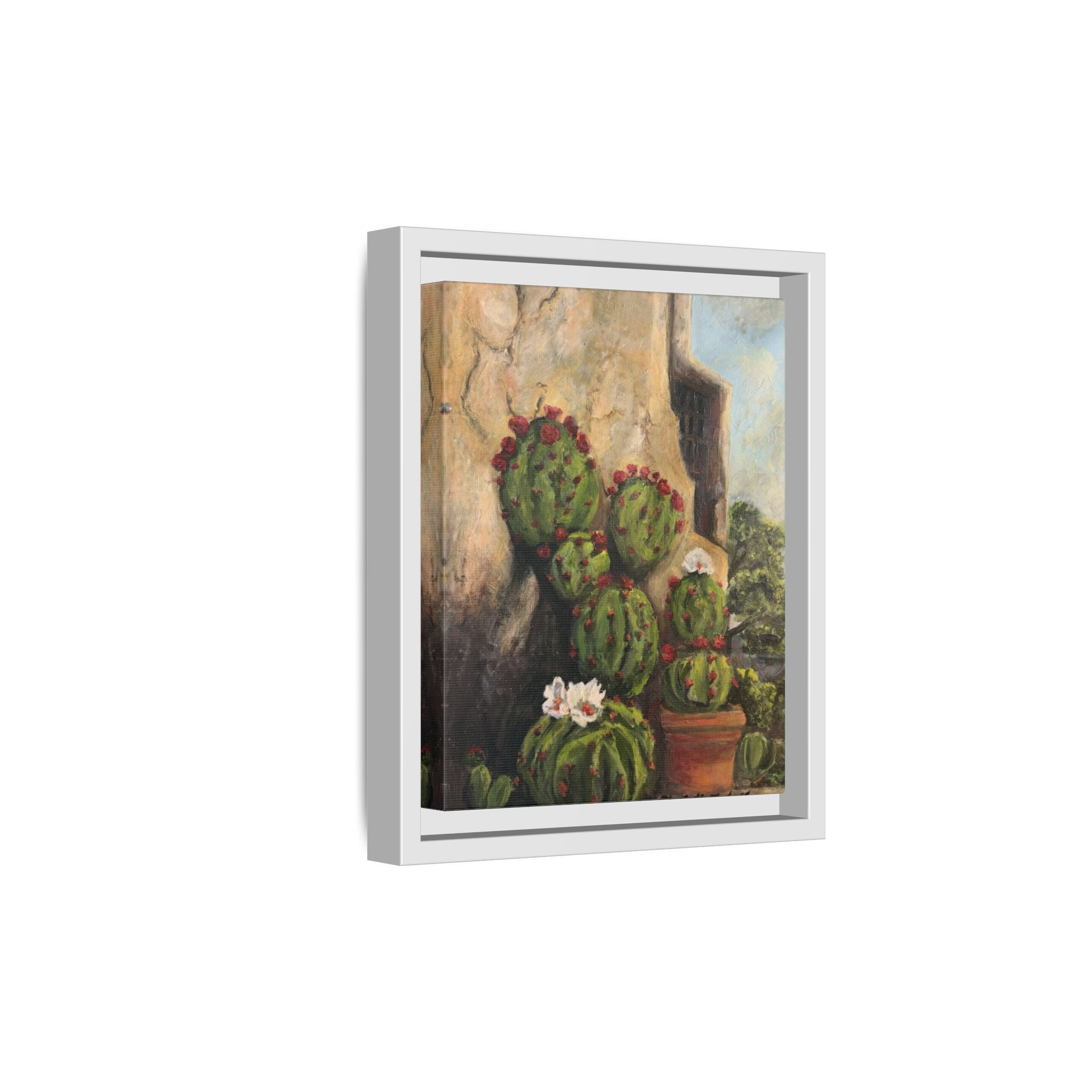 Matte Canvas Print of Original Desert Bloom, Framed (Multi-color)