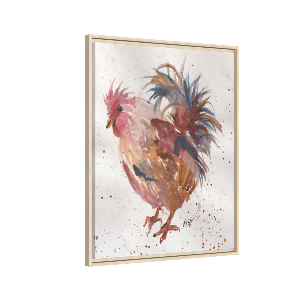 Watercolor Matte Canvas Print of Original Henrietta — Framed Farmhouse Wall Art