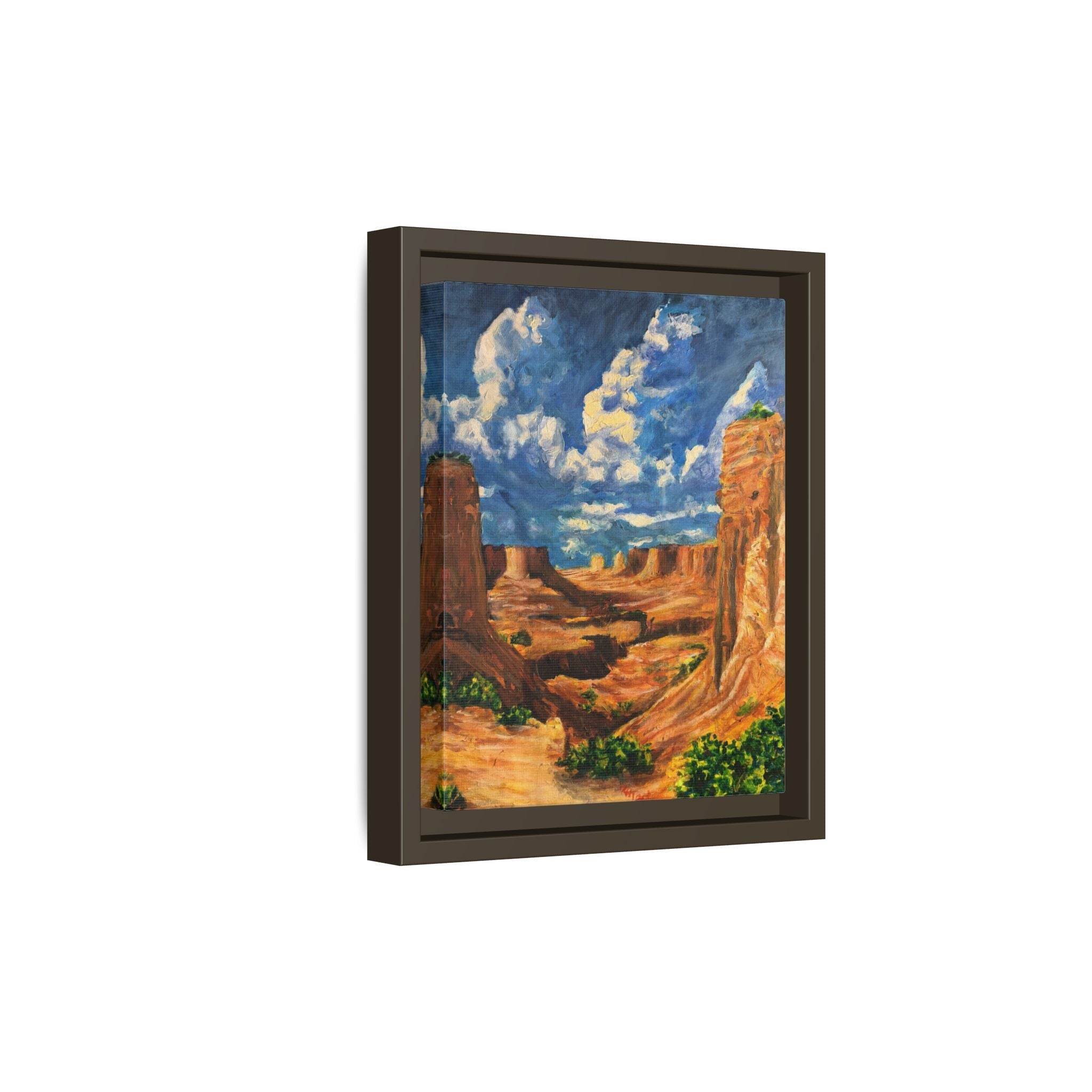 Framed Desert Canyon Matte Canvas Wall Art Print of Original — Southwestern Landscape Print