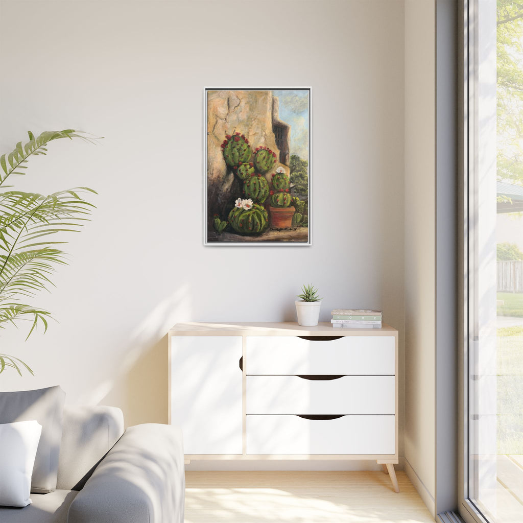 Matte Canvas Print of Original Desert Bloom, Framed (Multi-color)