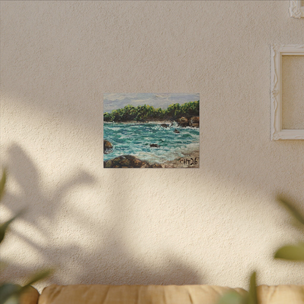 Down By The Bay Canvas Print of Original — Turquoise Waves Beach Wall Art
