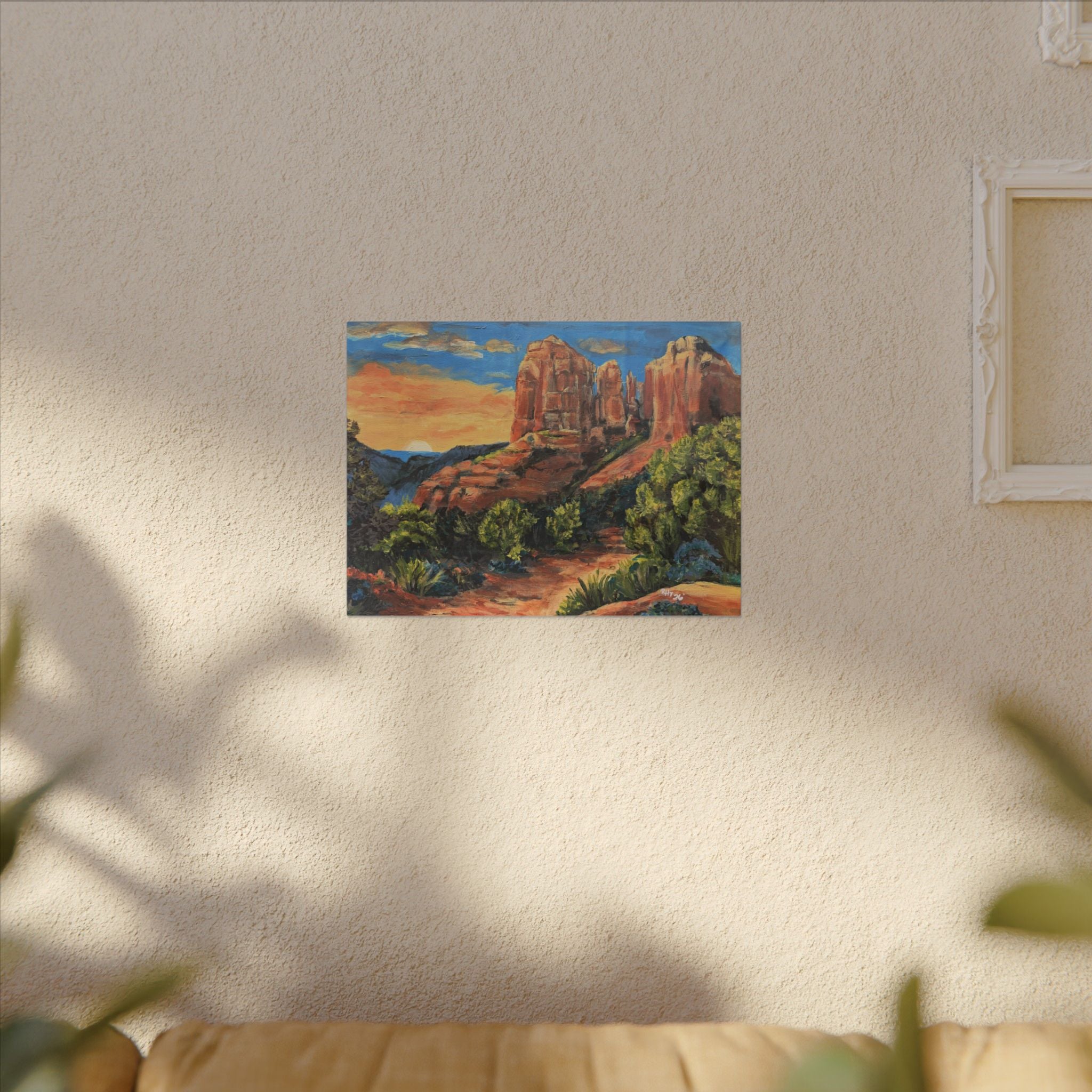 Desert Path Landscape Matte Canvas Wall Art Print of Original– Stretched Scenic Southwestern Sunset