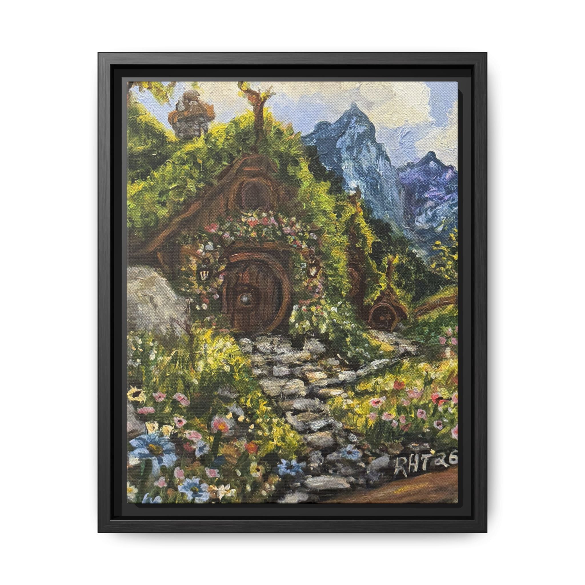 Framed Matte Canvas Print of Original– Home On The Shire Landscape Art