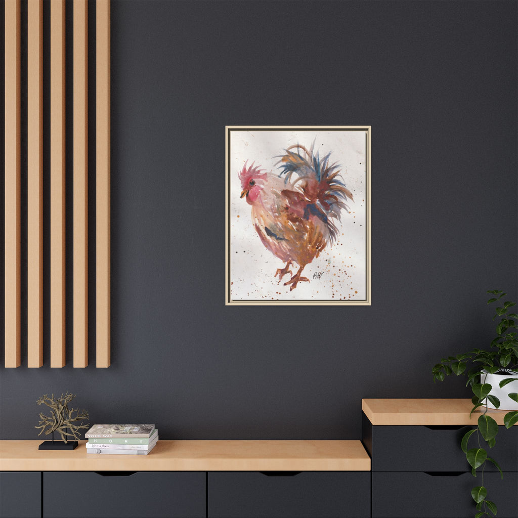 Watercolor Matte Canvas Print of Original Henrietta — Framed Farmhouse Wall Art