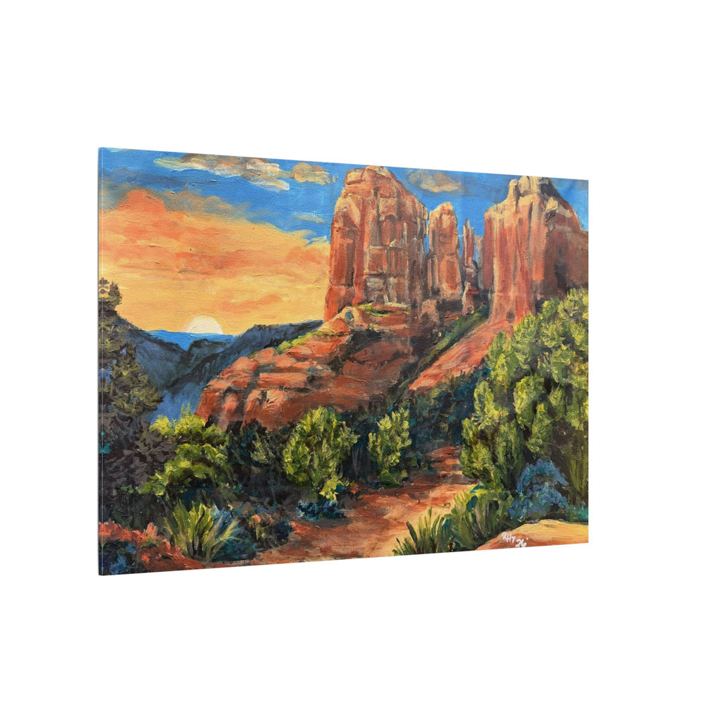 Desert Path Landscape Matte Canvas Wall Art Print of Original– Stretched Scenic Southwestern Sunset