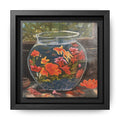 Framed Matte Canvas Print of Original– Colorful Goldfish Bowl Art