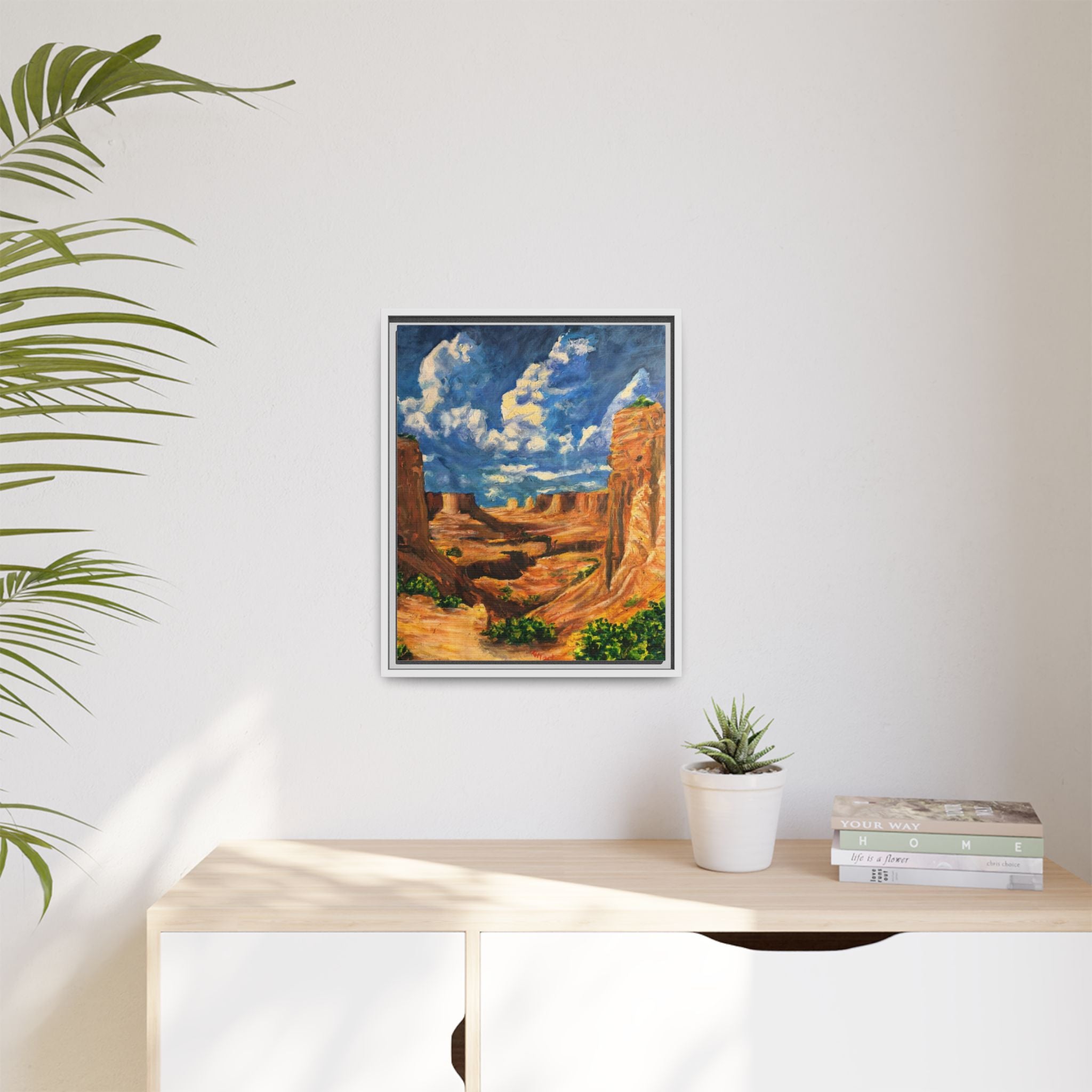 Framed Desert Canyon Matte Canvas Wall Art Print of Original — Southwestern Landscape Print