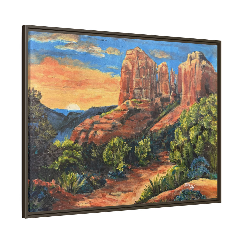 Framed Matte Canvas Desert Path Landscape Wall Art Print of Original