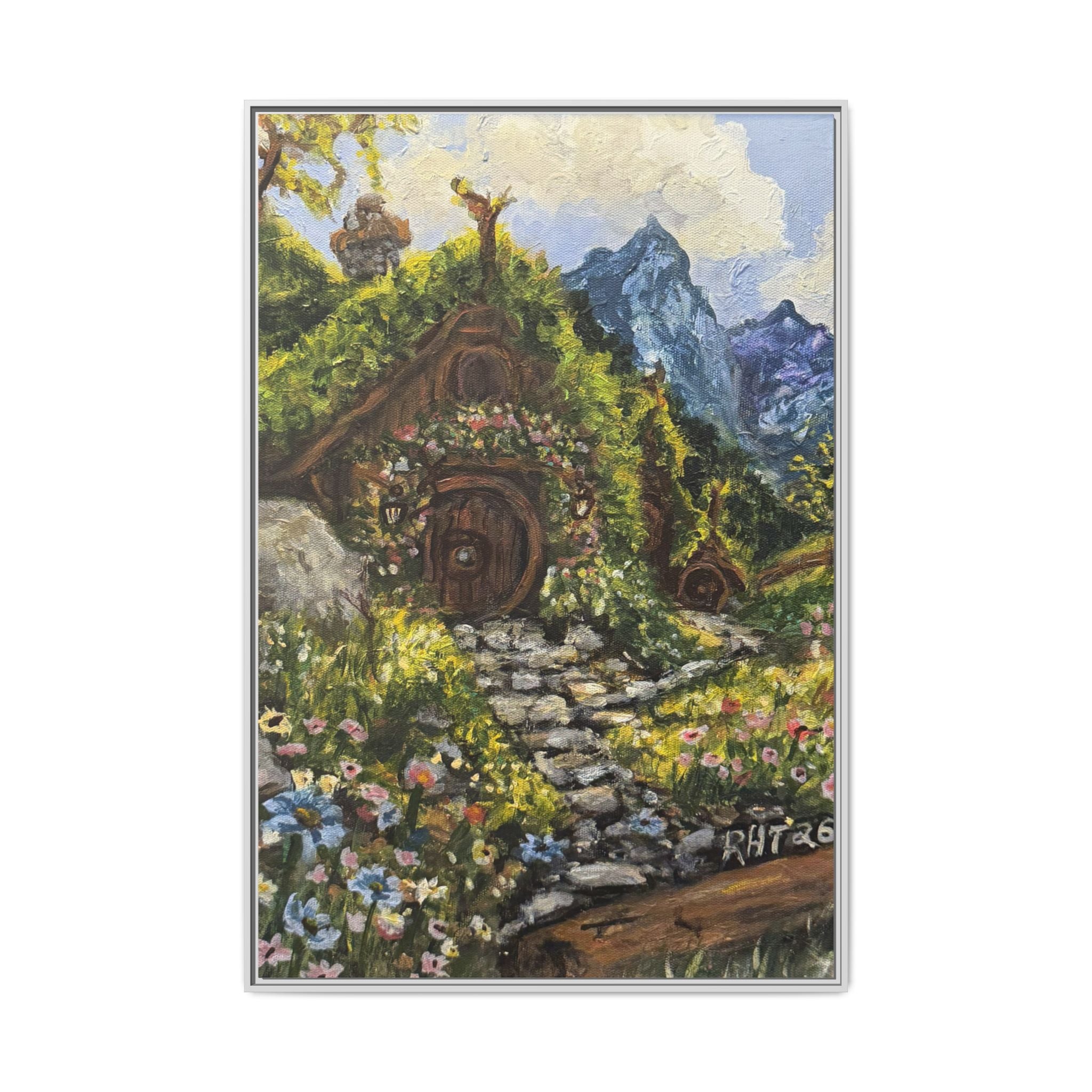 Framed Matte Canvas Print of Original– Home On The Shire Landscape Art
