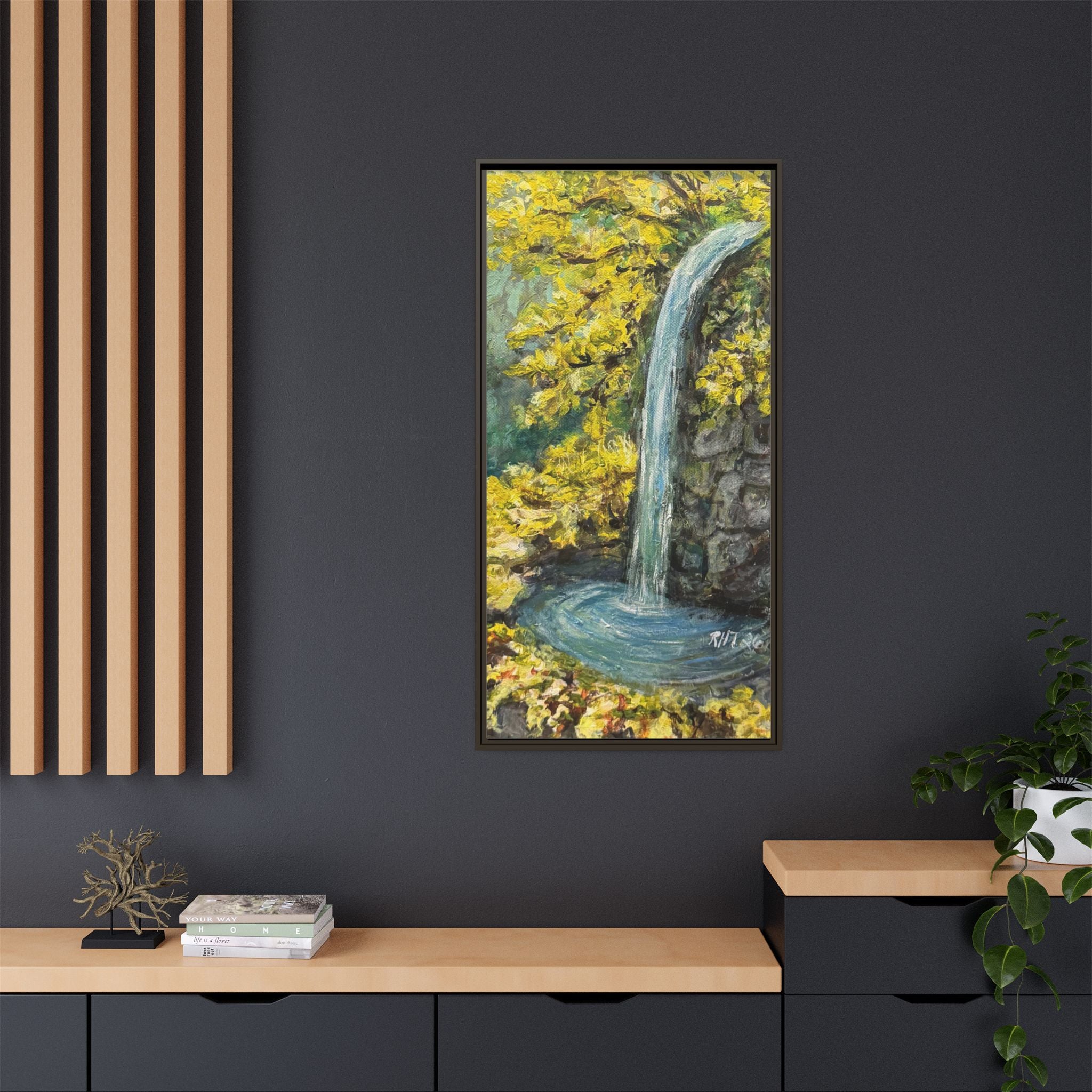 Framed Matte Canvas Hope Springs Print of Original – Vertical Nature Wall Art (Multi-Color)