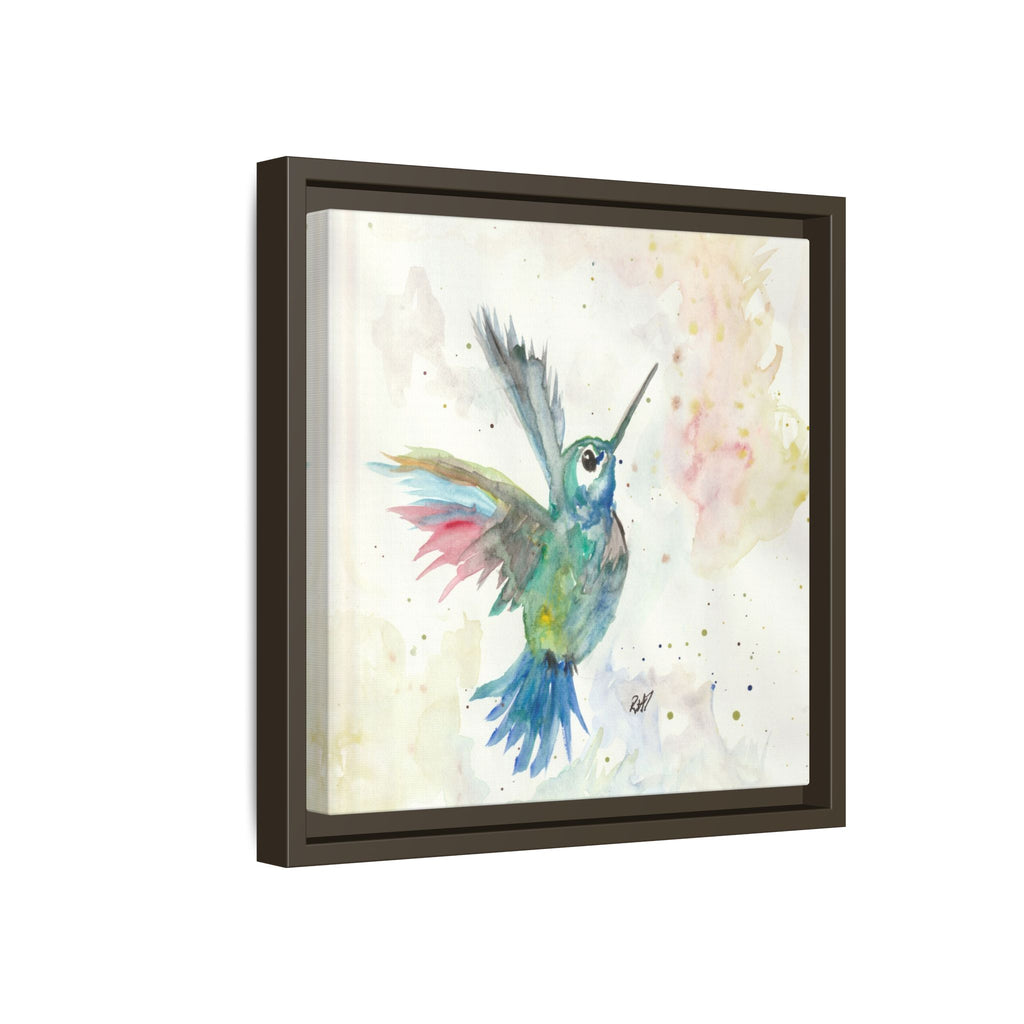 Higher Hummingbird Watercolor Framed Canvas Print of Original — Multicolor Matte Wall Art