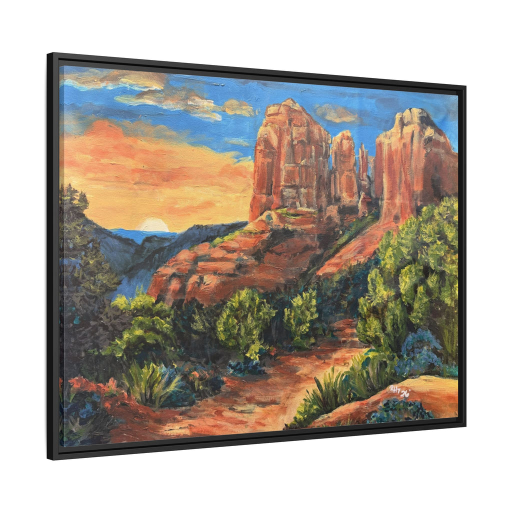Framed Matte Canvas Desert Path Landscape Wall Art Print of Original