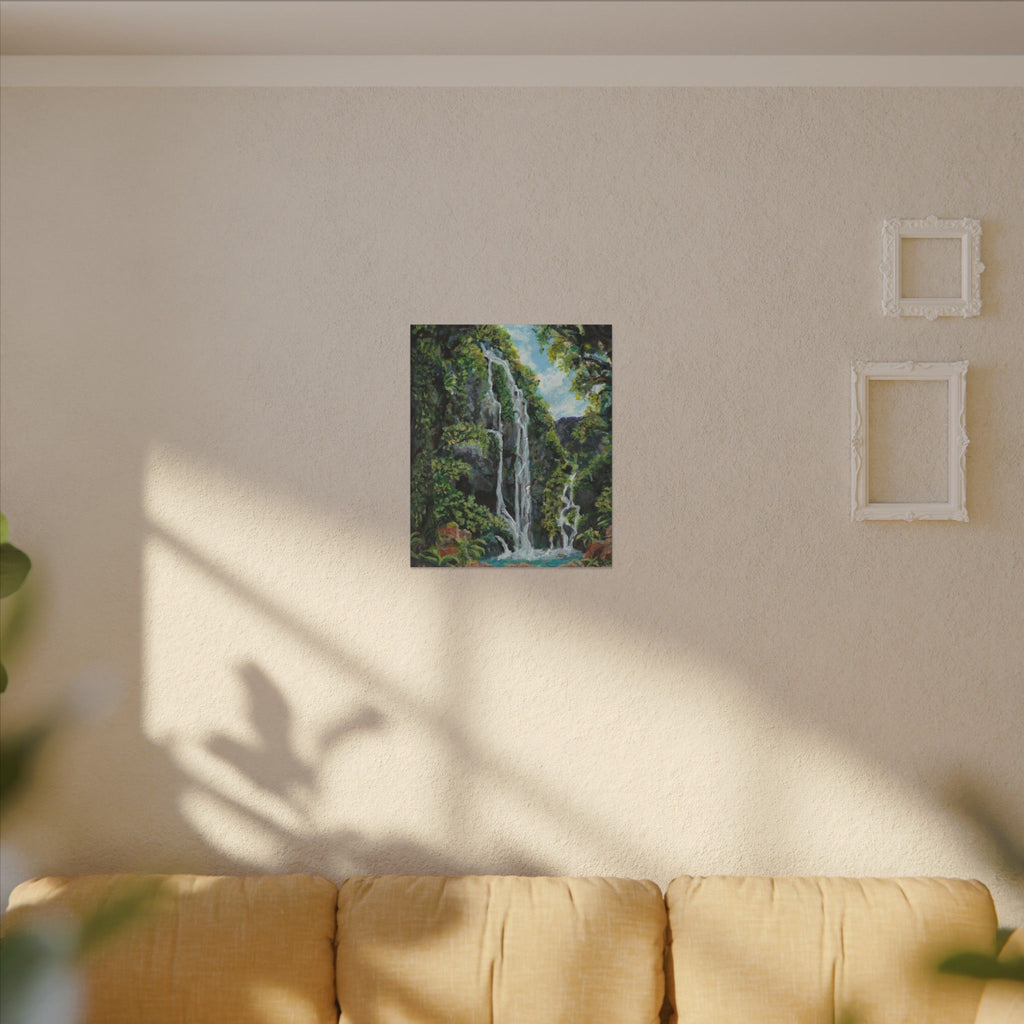 Hidden Falls Canvas Wall Art — Tropical Forest Matte Stretched Print of Original